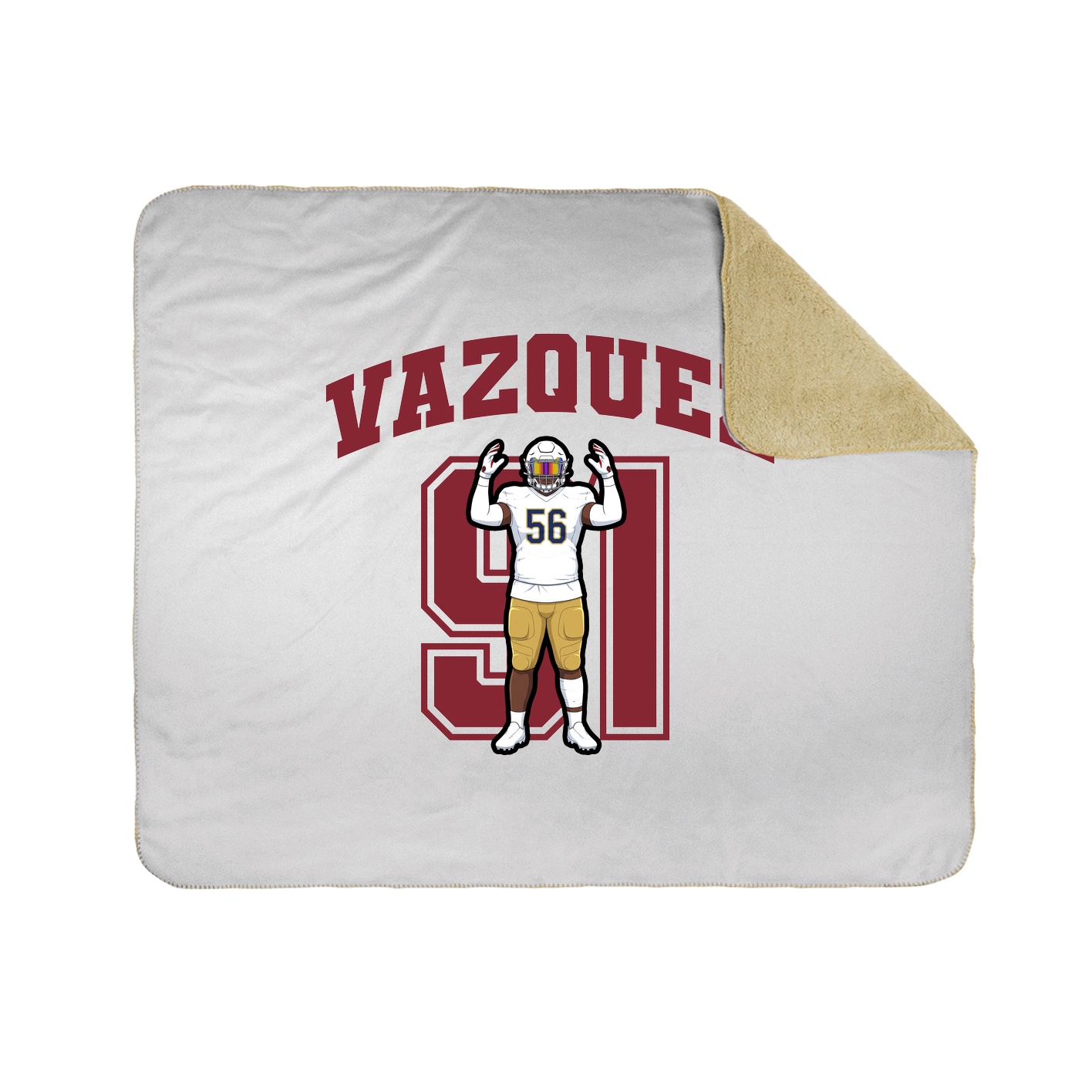 Throw Blanket — Number in White