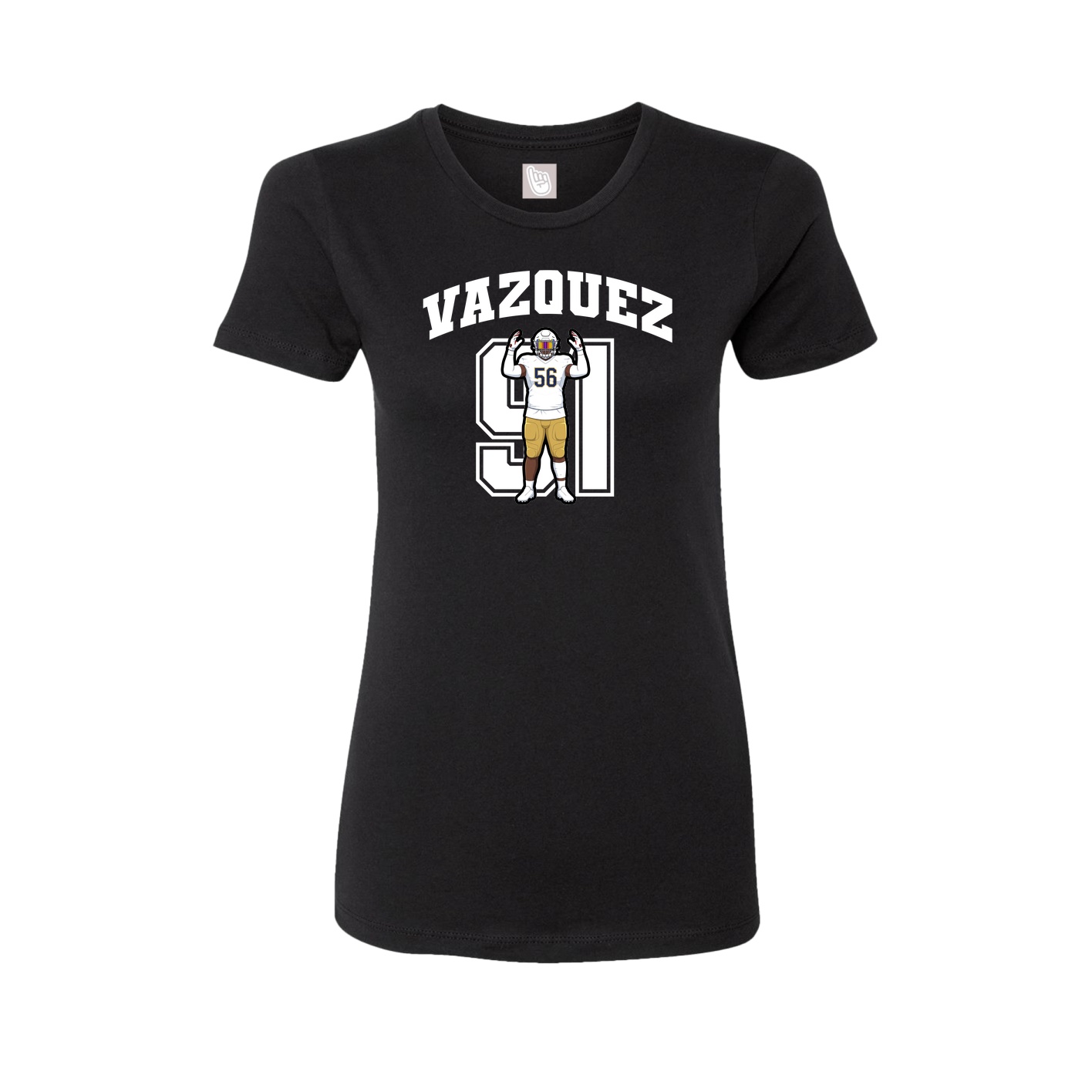 Fitted Women's Tee — Number in Black