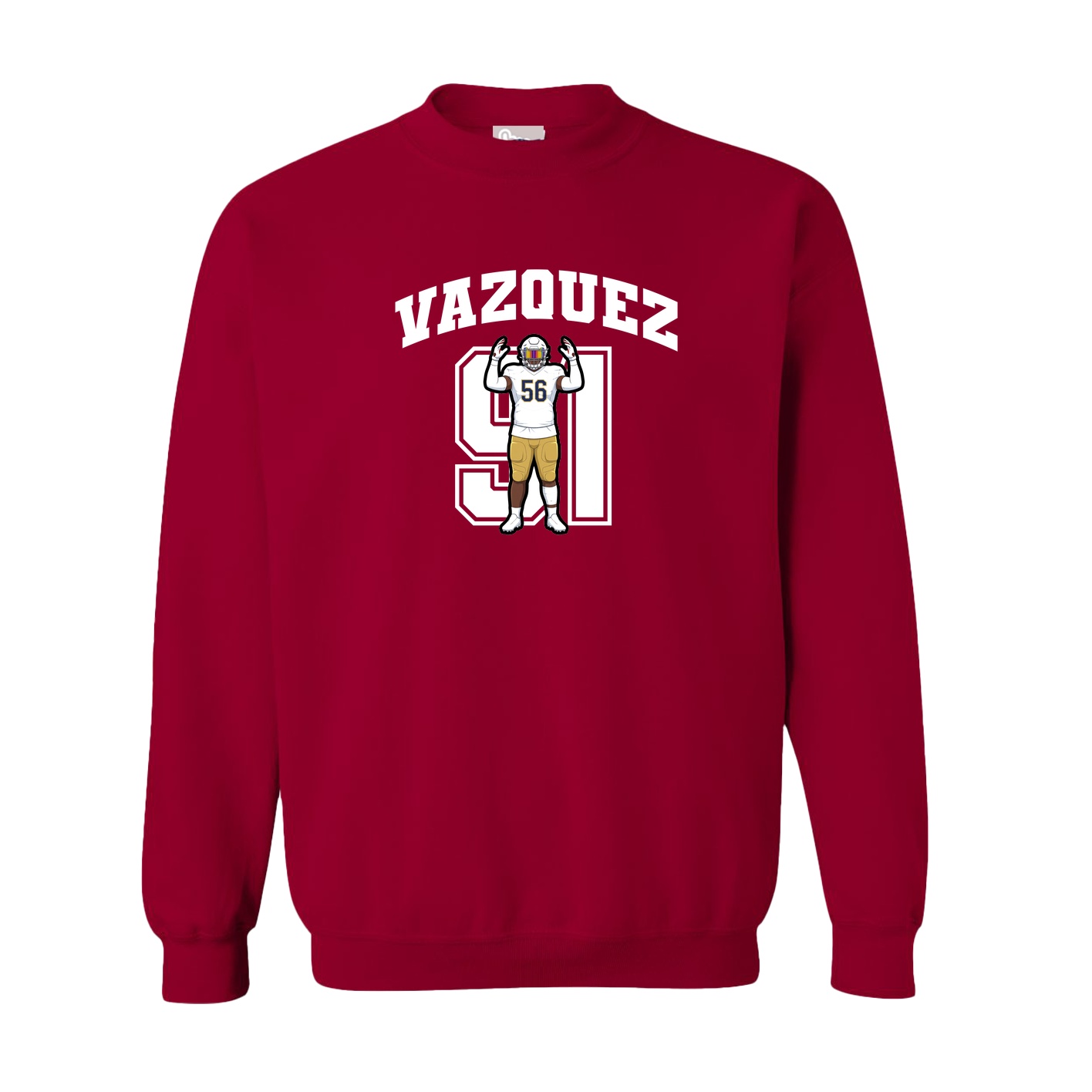 Fleece Crew — Number in Cardinal