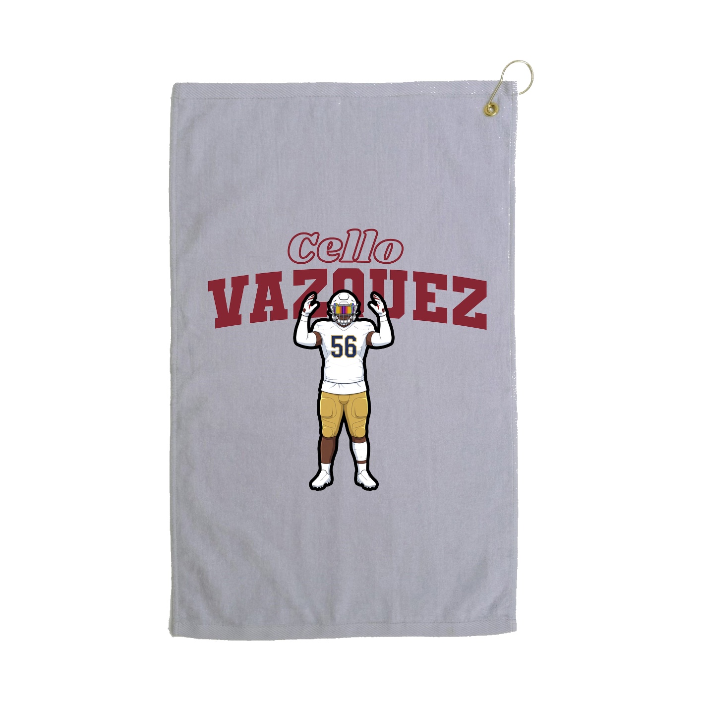 Golf Towel — Name Arch in Grey