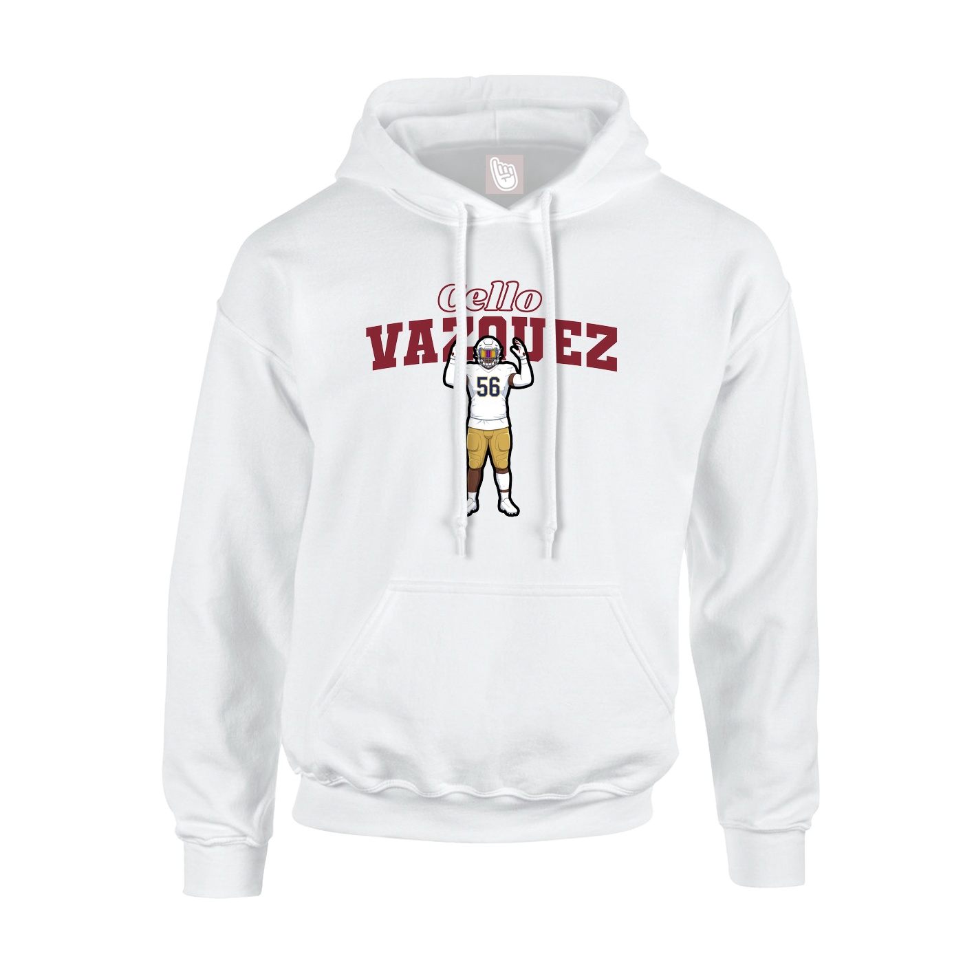 Hoodie — Name Arch in White