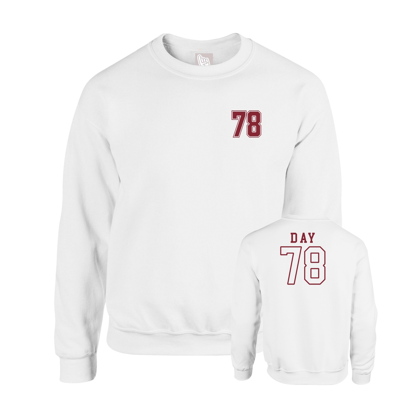 Fleece Crew — Chest Back in White