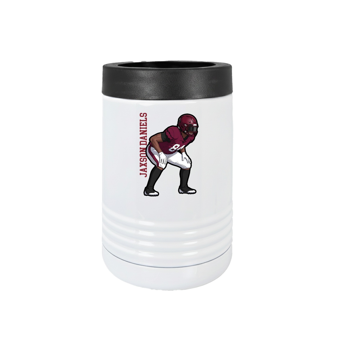 Beverage Holder — Name Vertical in White