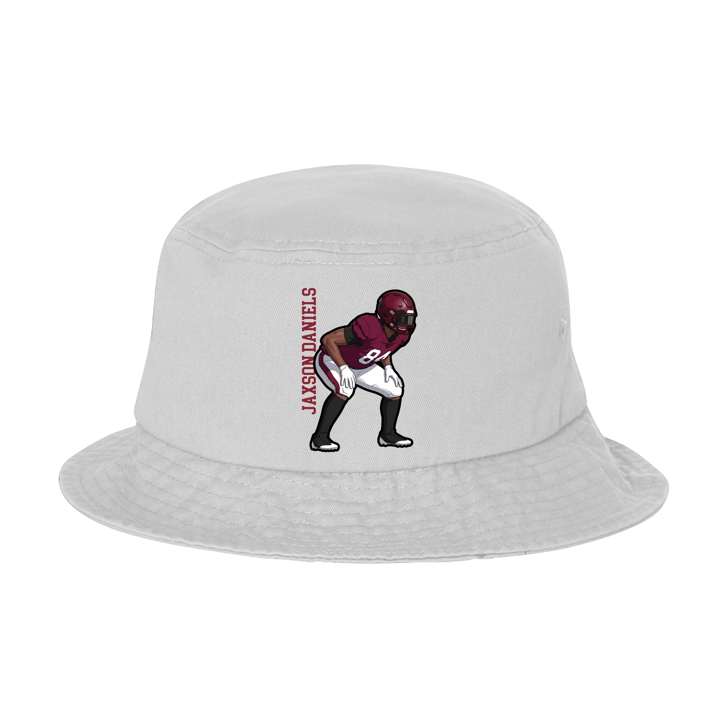 Bucket Cap — Name Vertical in White