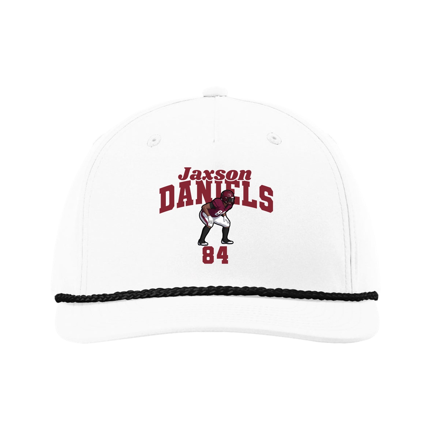 Five-Panel Classic Rope Cap — Signature Arch in White
