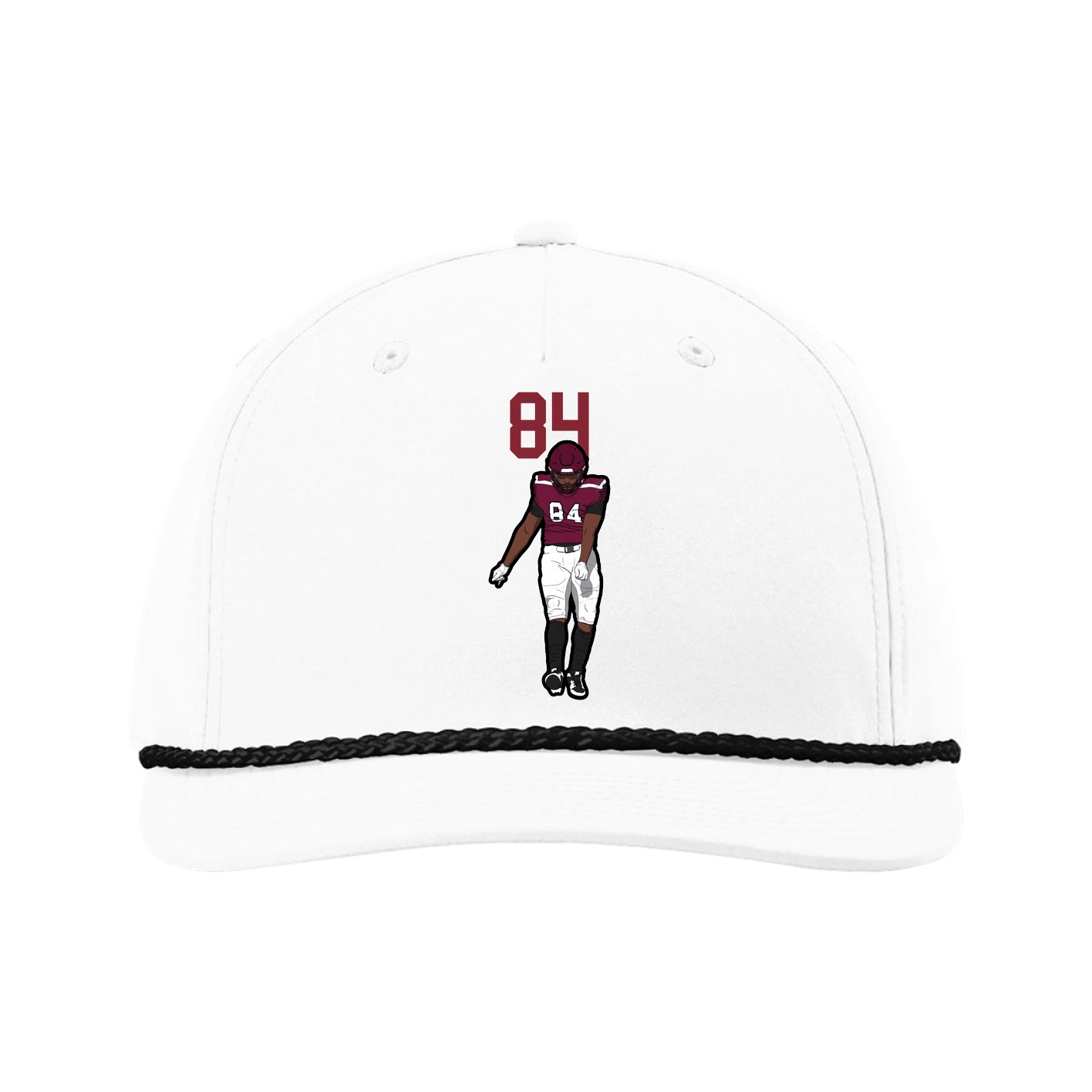 Five-Panel Classic Rope Cap — Number Top in White
