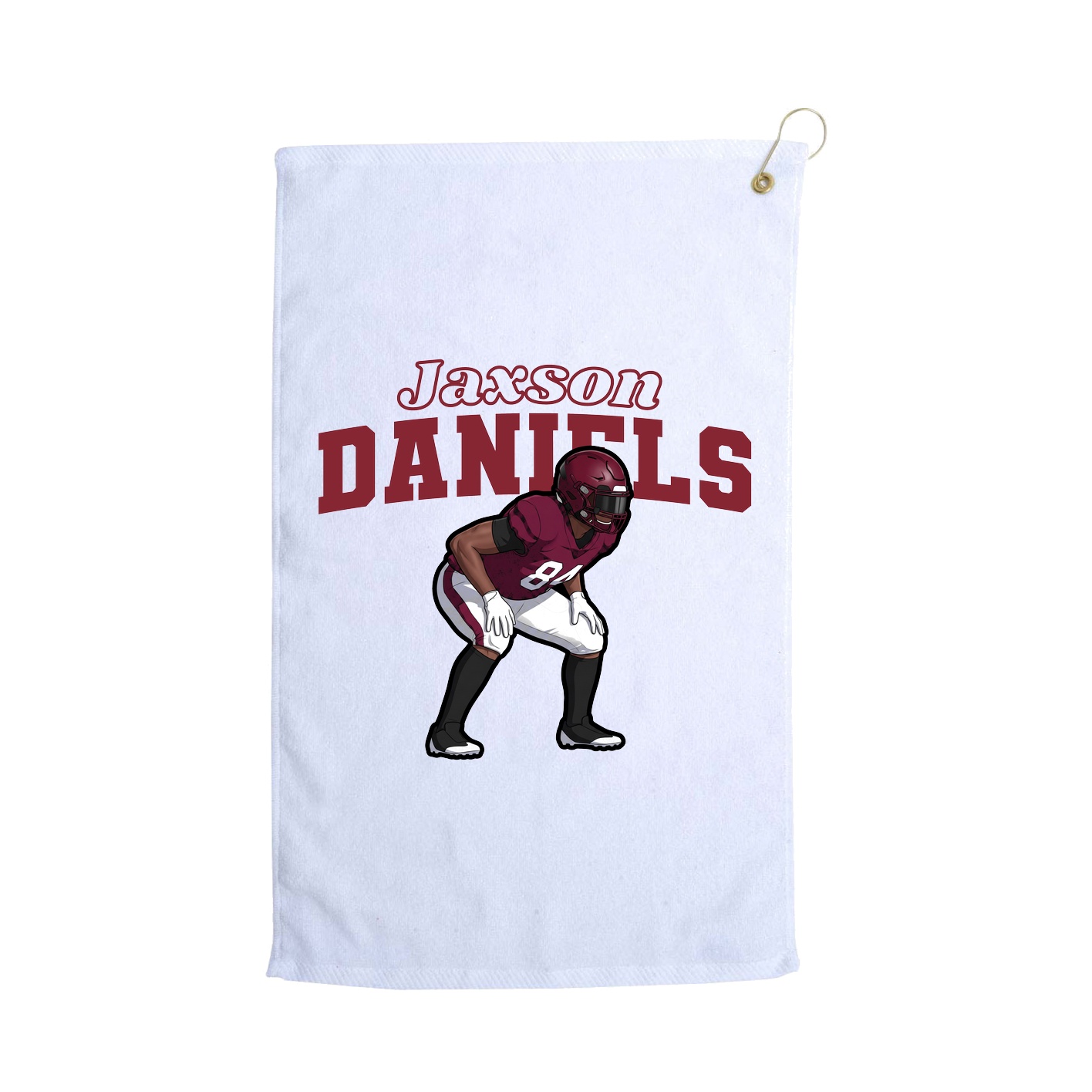 Golf Towel — Name Arch in White