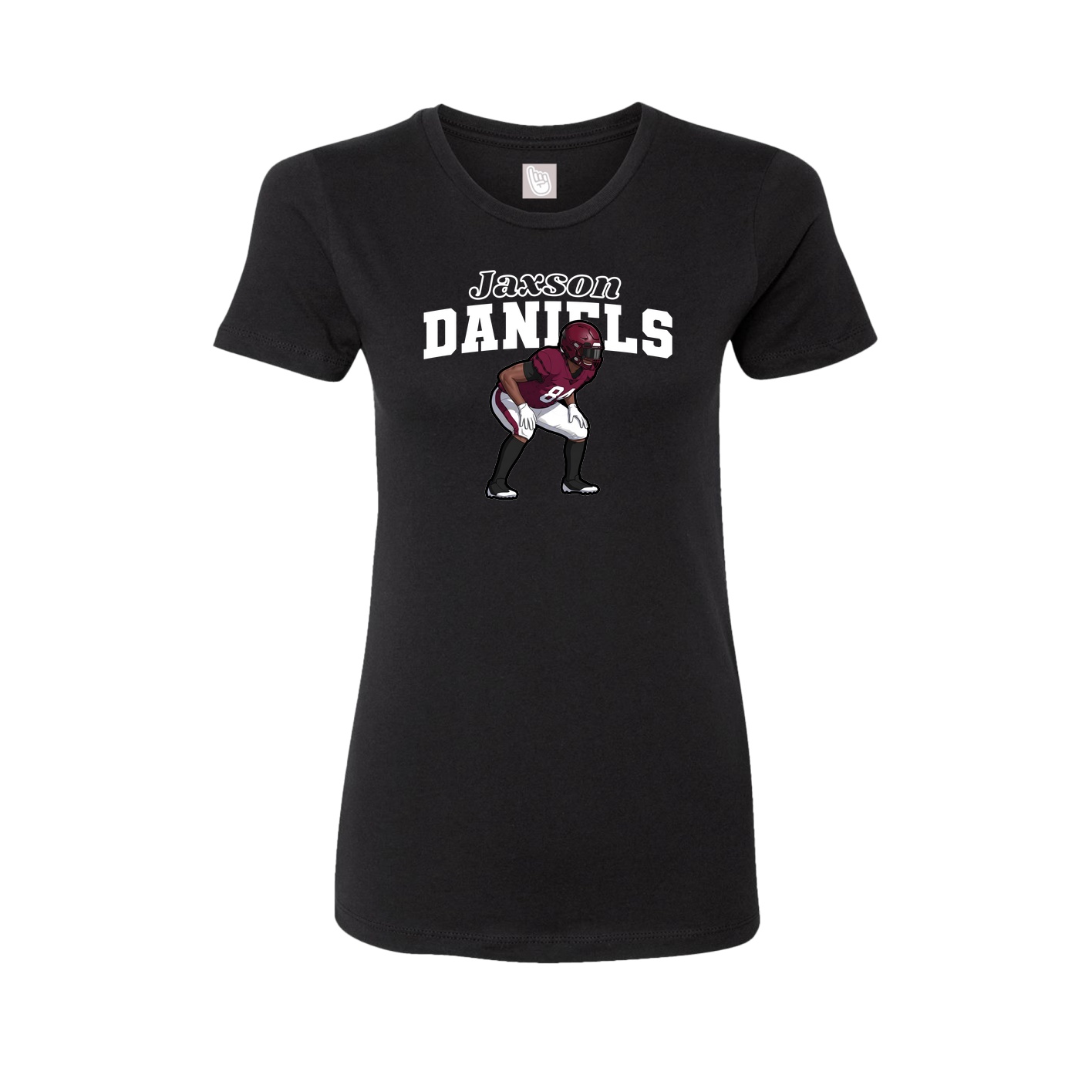 Fitted Women's Tee — Name Arch in Black