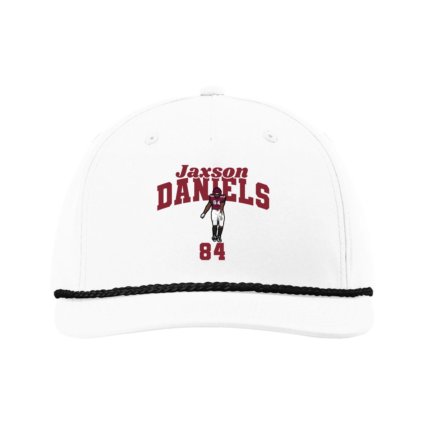Five-Panel Classic Rope Cap — Signature Arch in White