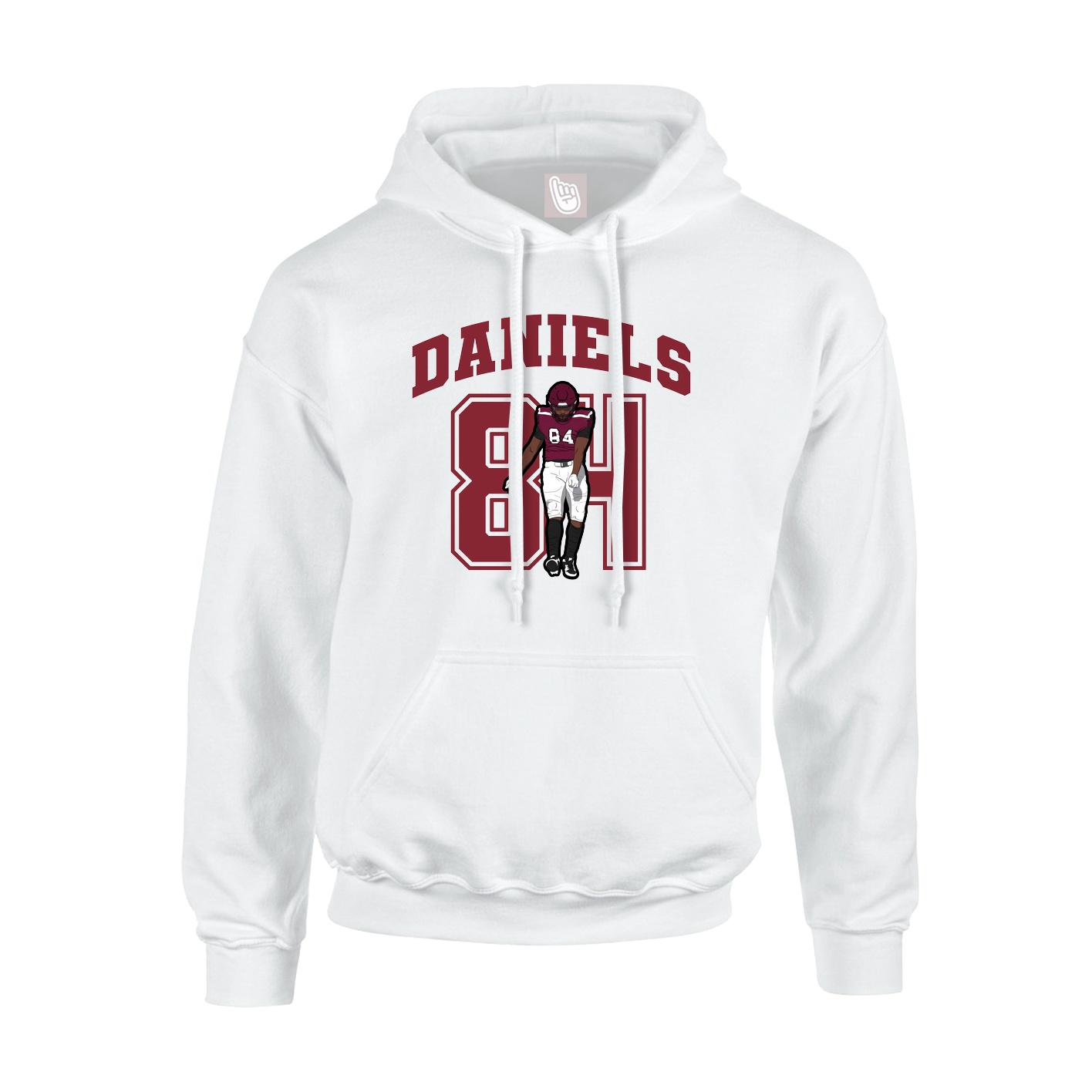 Youth Hoodie — Number in White