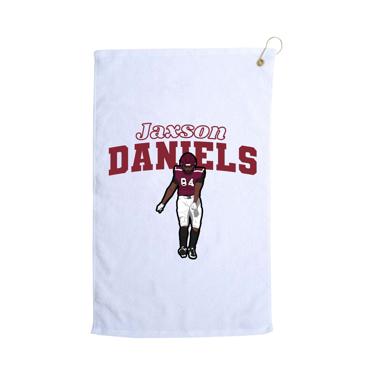 Golf Towel — Name Arch in White