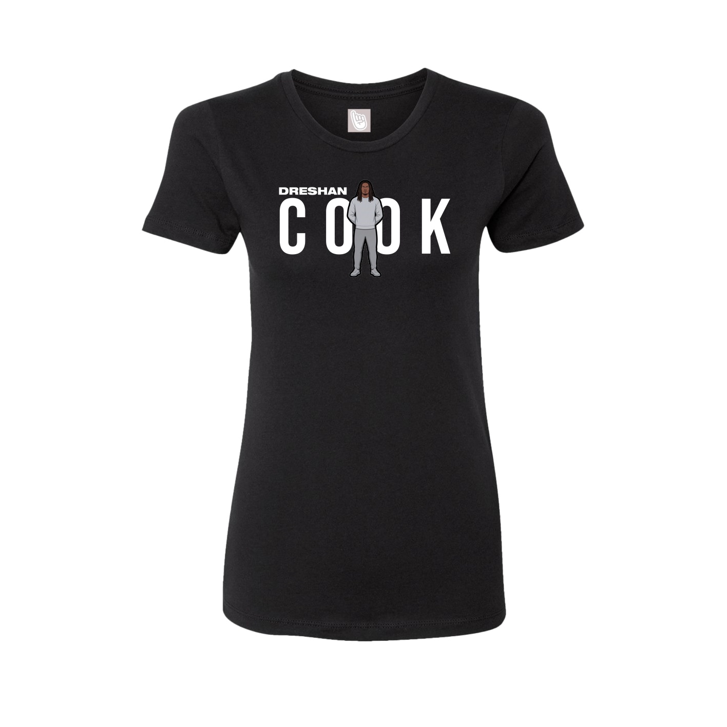 Fitted Women's Tee — Player Name in Black