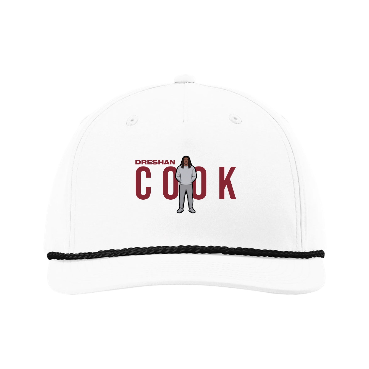 Five-Panel Classic Rope Cap — Player Name in White