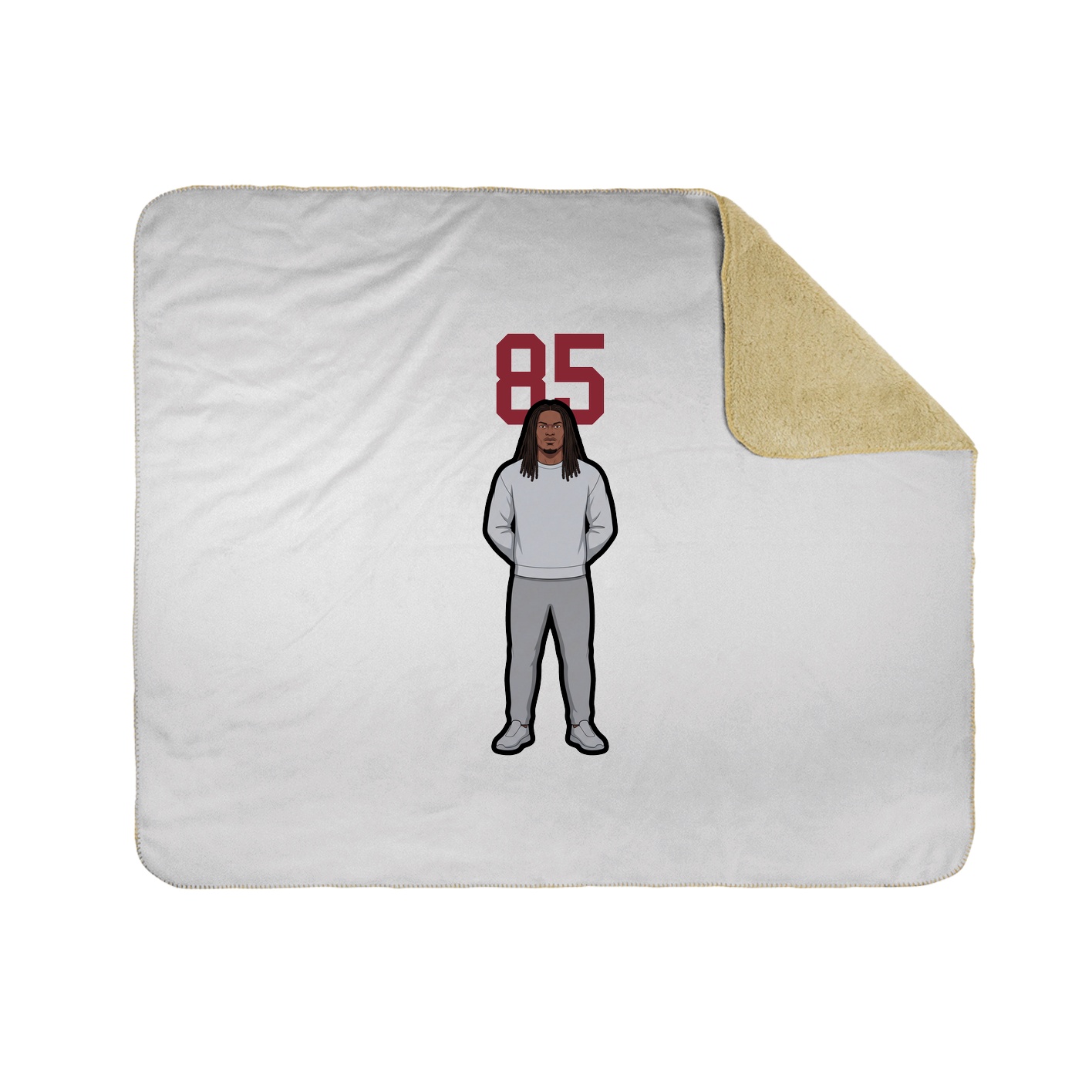Throw Blanket — Number Top in White