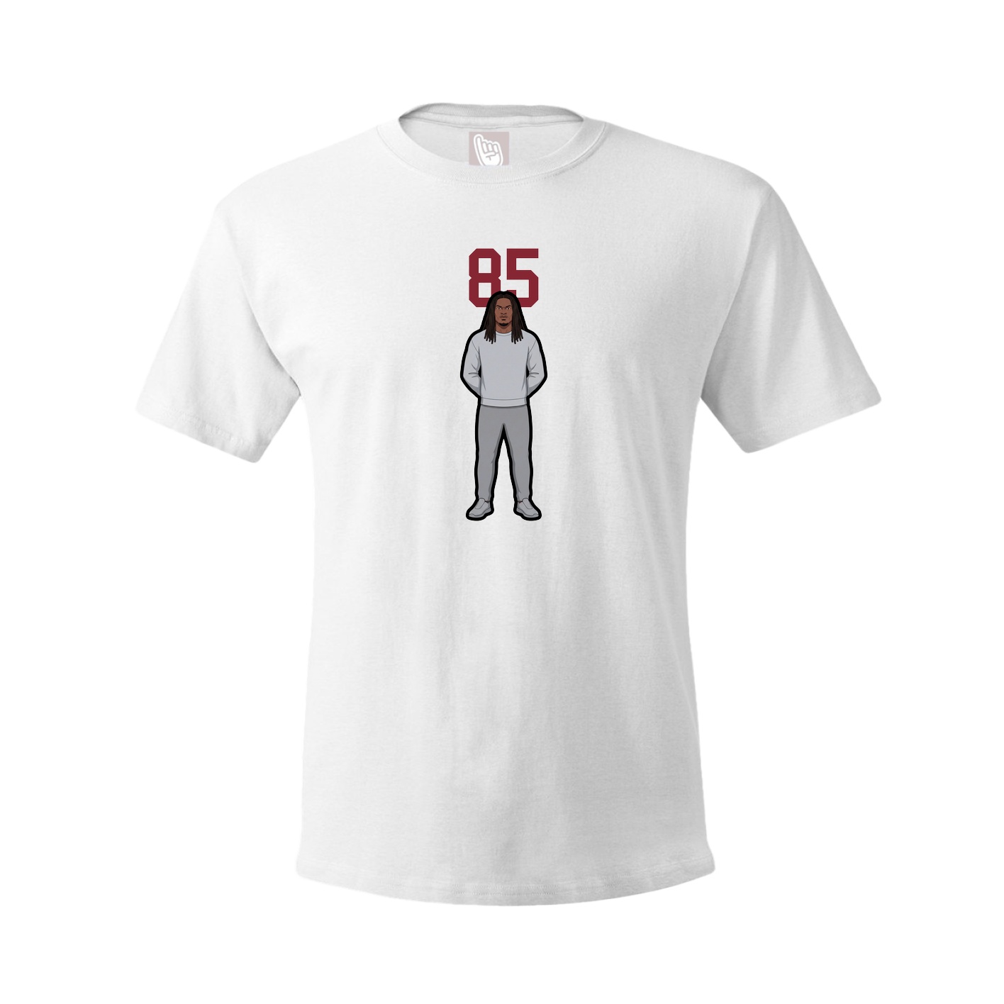 Youth Tee — Number Top in White
