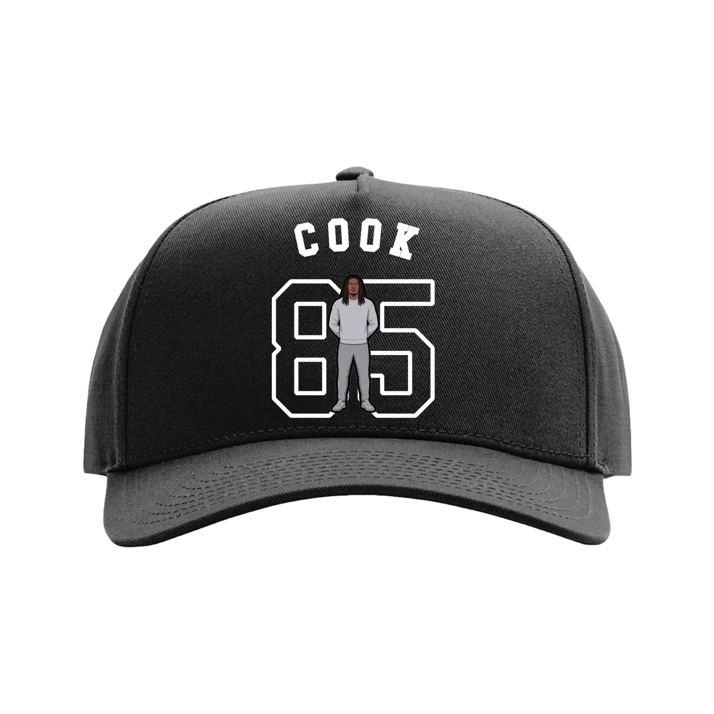 Full Fabric Five-Panel Champ Cap — Shirsey Arch in Black
