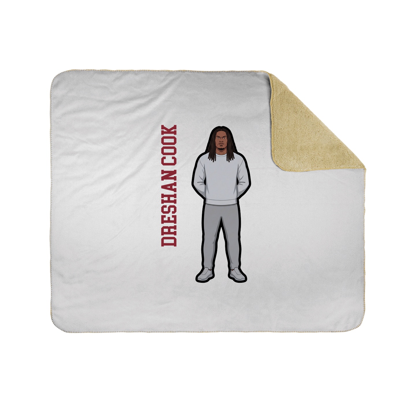 Throw Blanket — Name Vertical in White