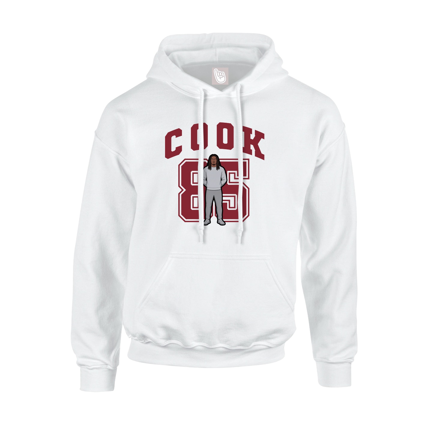 Youth Hoodie — Number in White