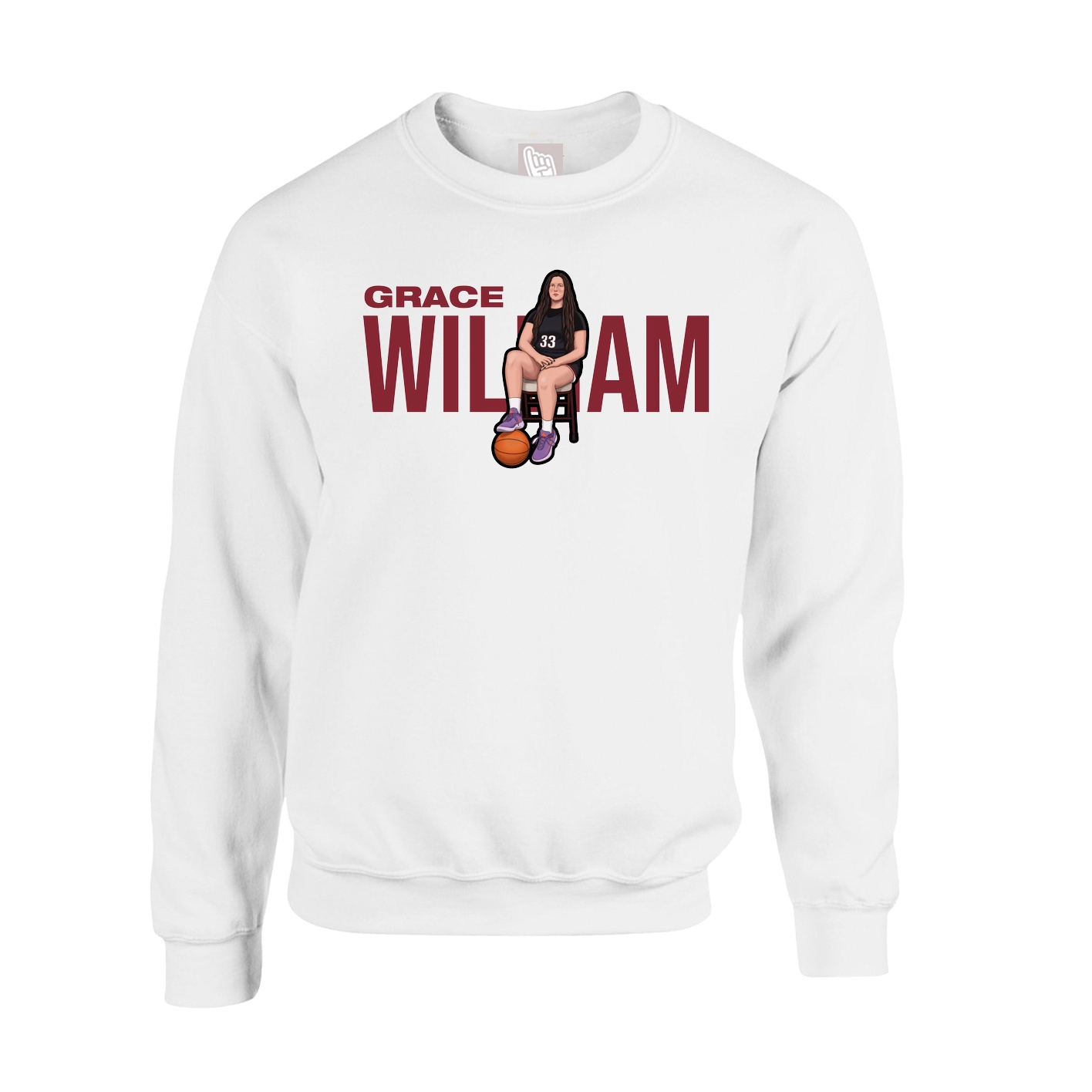 Fleece Crew — Player Name in White
