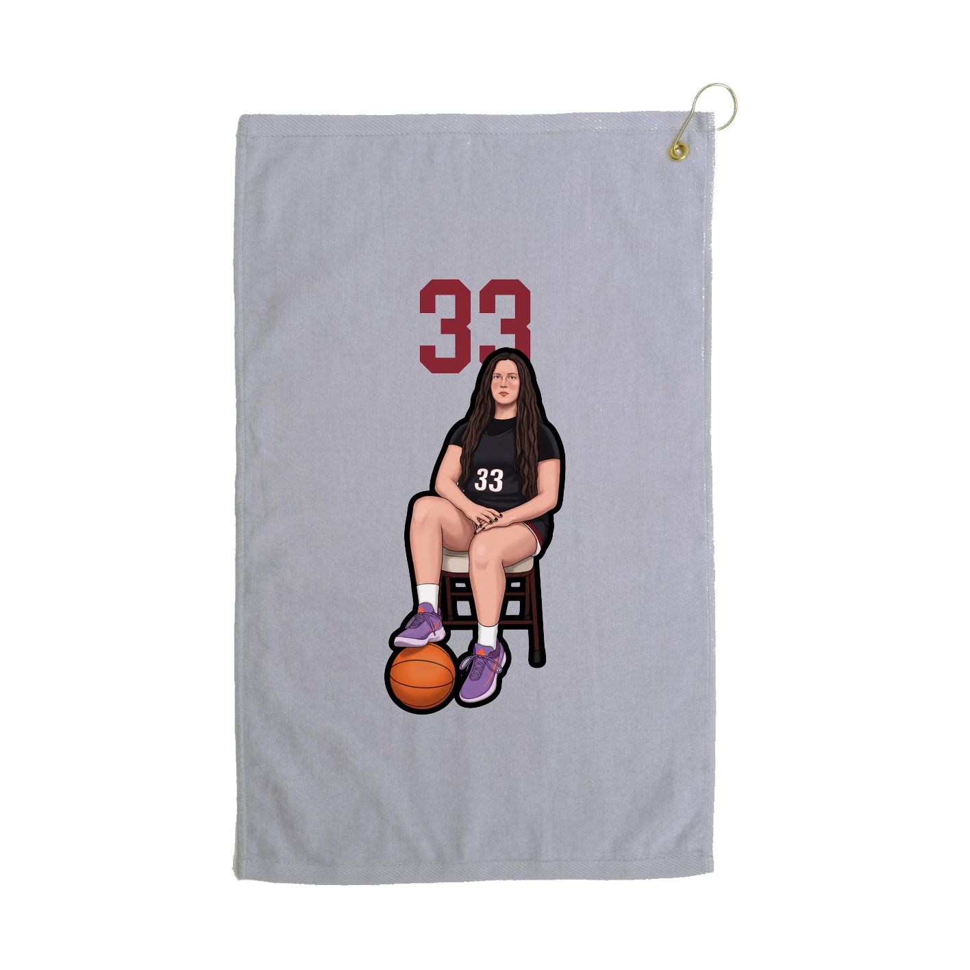 Golf Towel — Number Top in Grey
