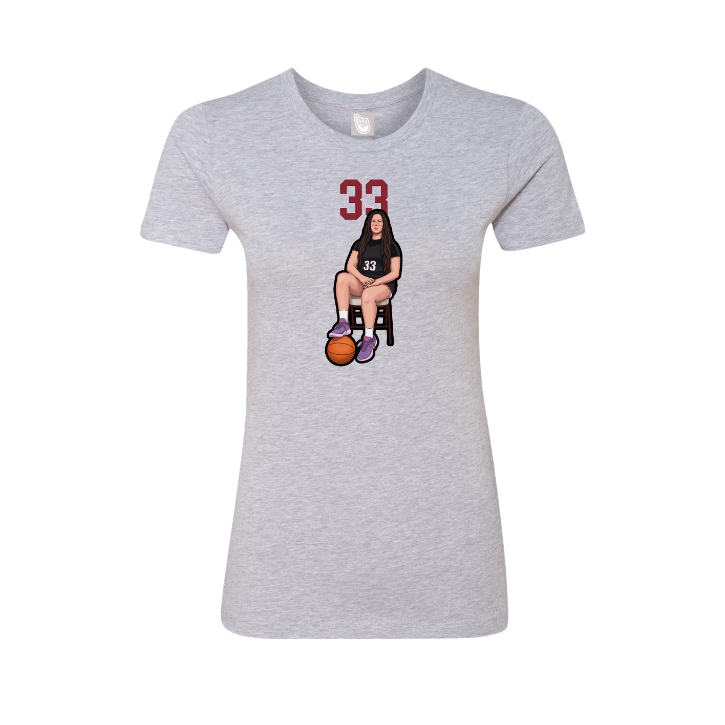 Fitted Women's Tee — Number Top in Grey