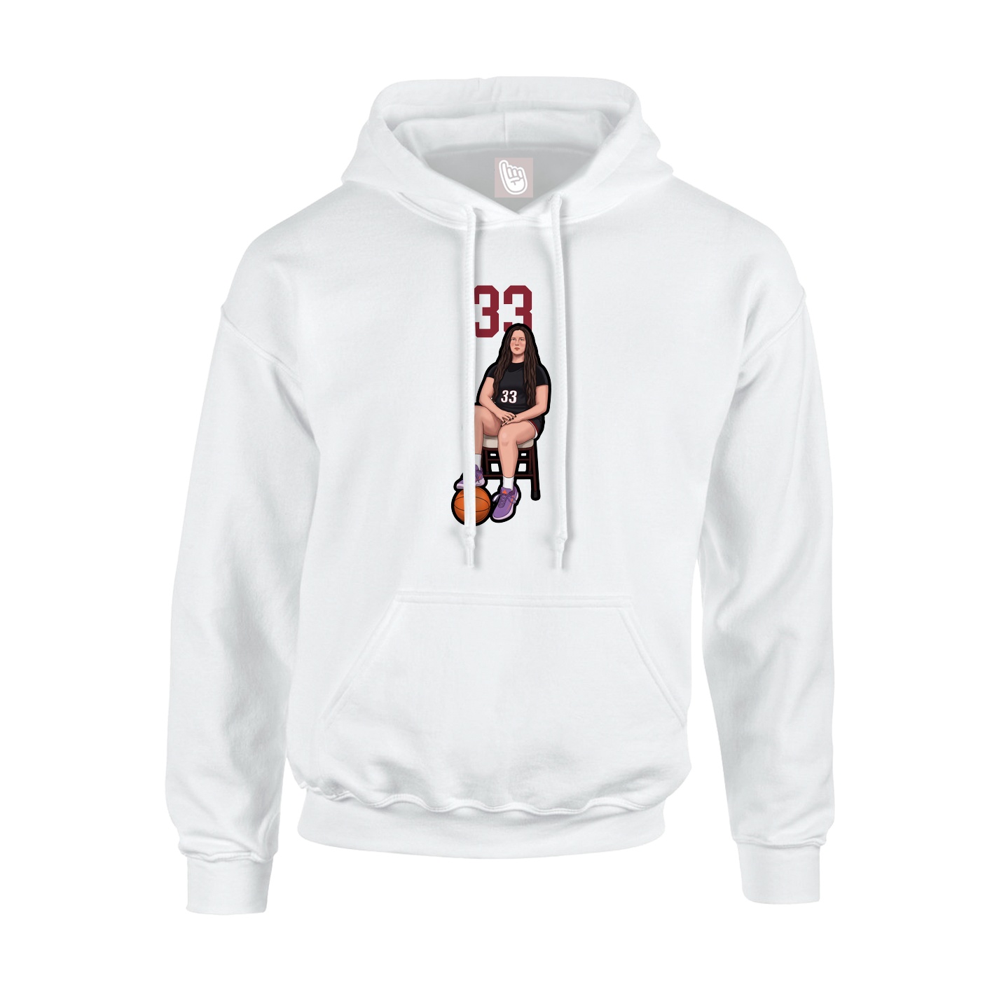 Youth Hoodie — Number Top in White