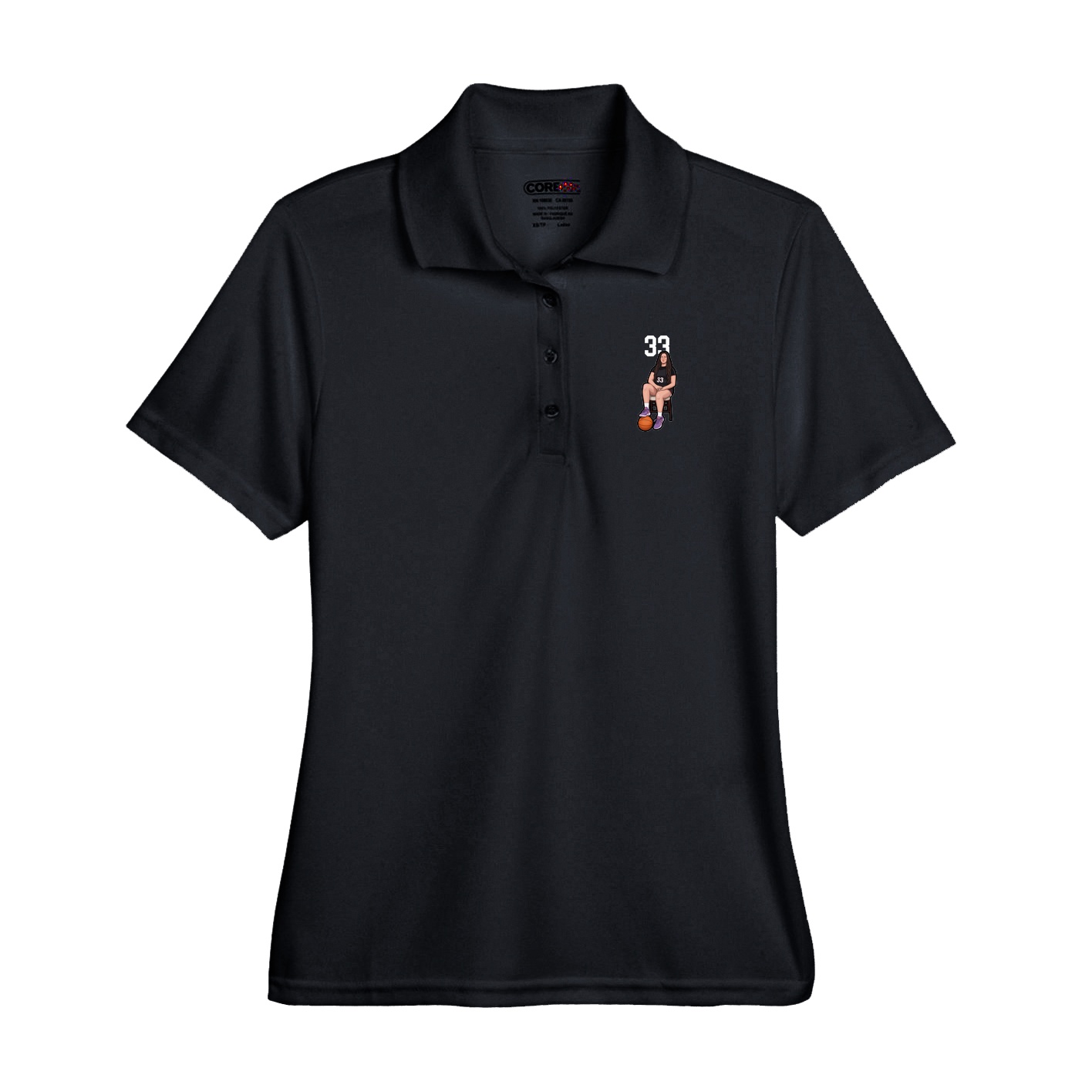 Performance Polo — Number Top in Black