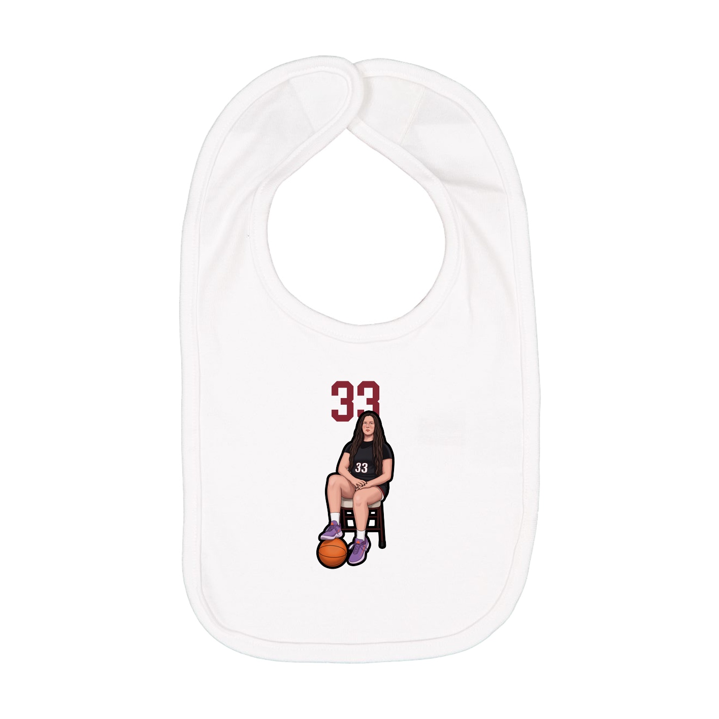 Infant Bib — Number Top in White