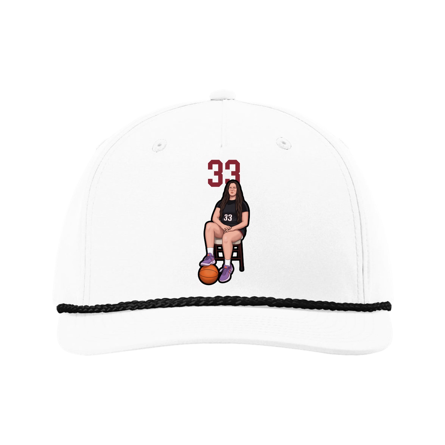 Five-Panel Classic Rope Cap — Number Top in White
