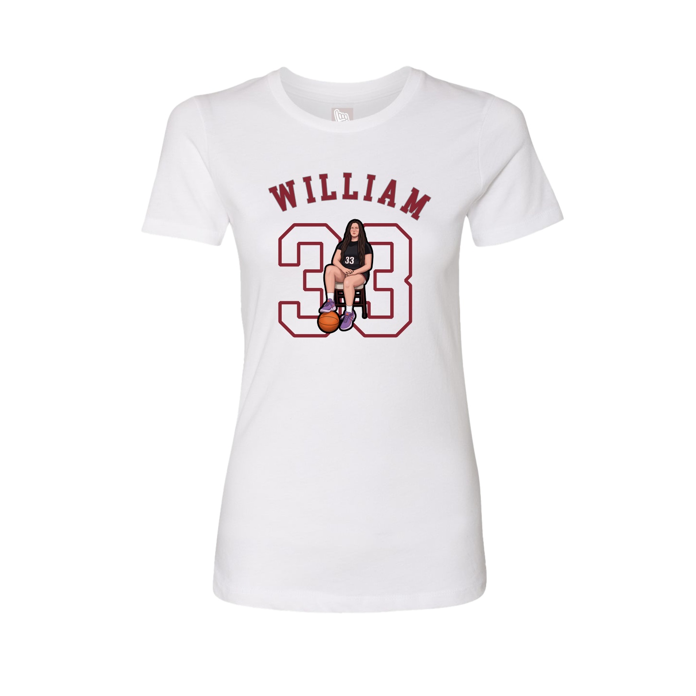Fitted Women's Tee — Shirsey Arch in White