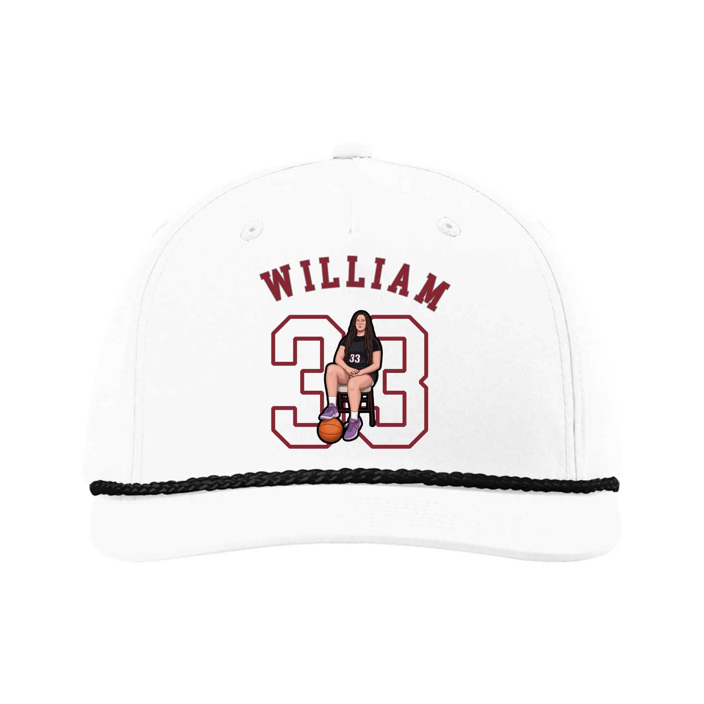 Five-Panel Classic Rope Cap — Shirsey Arch in White