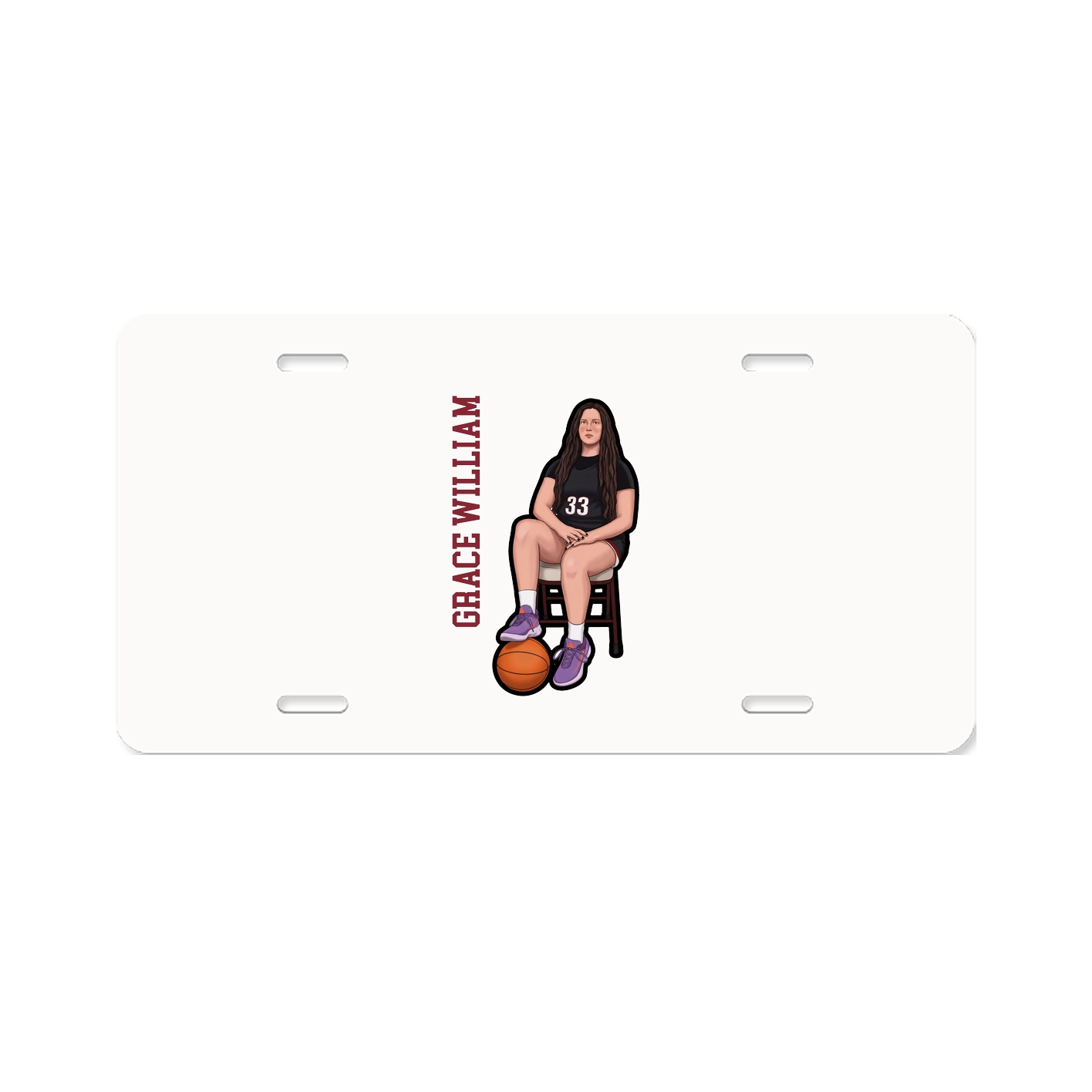 License Plate — Name Vertical in Classic