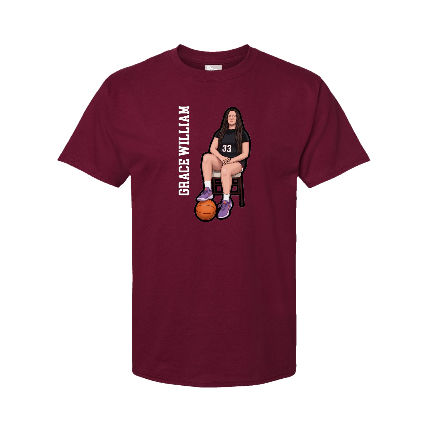 Tee — Name Vertical in Cardinal