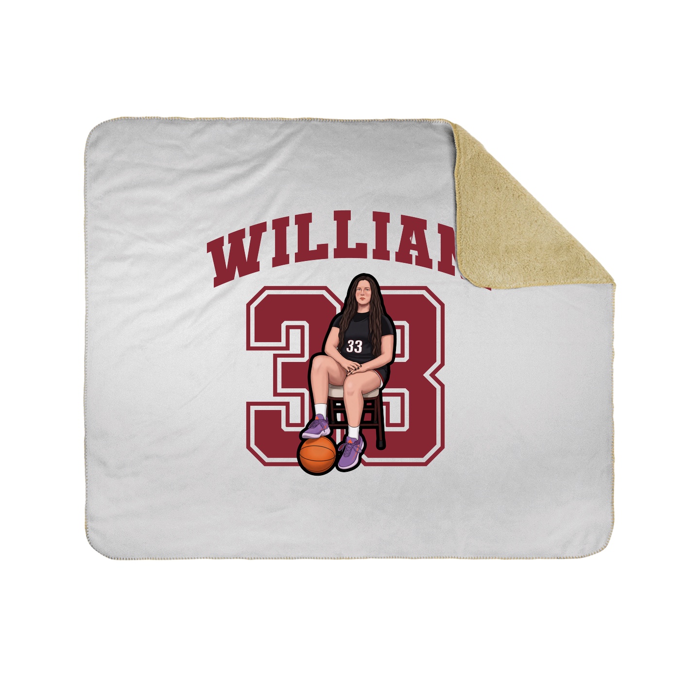 Throw Blanket — Number in White