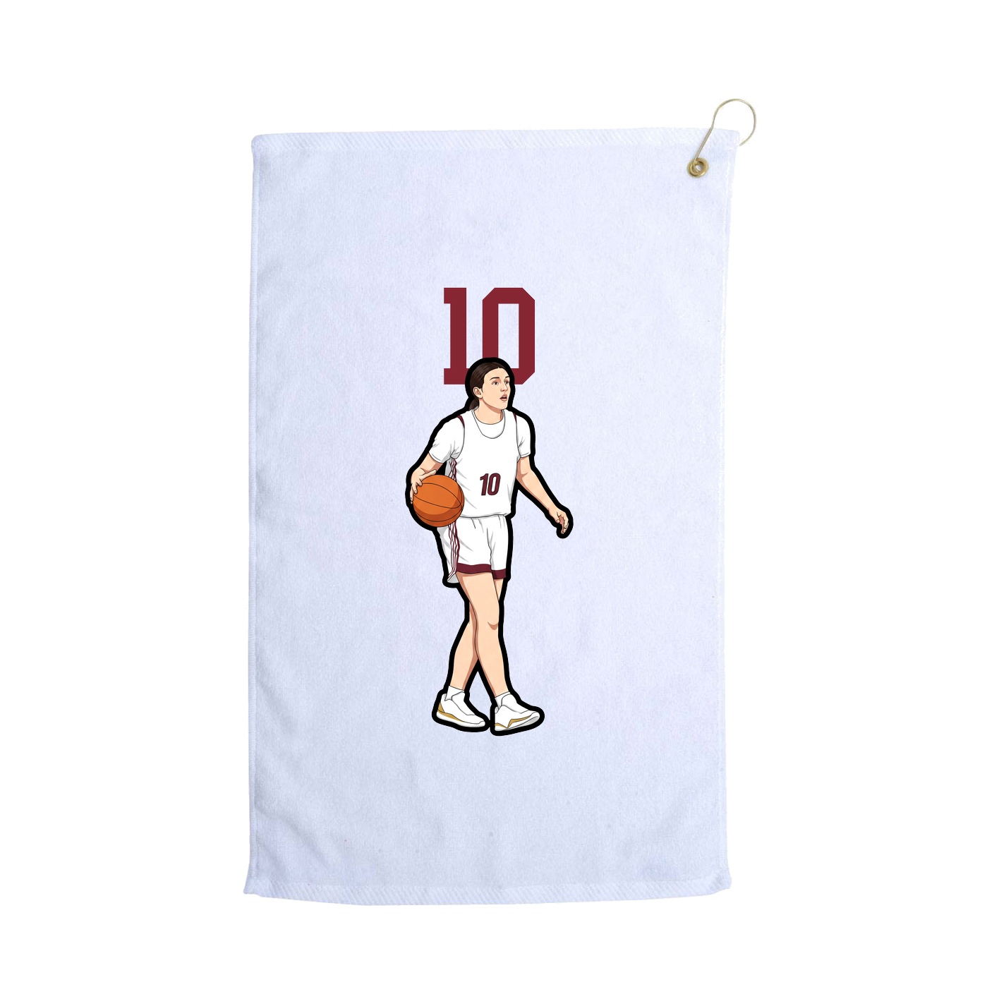 Golf Towel — Number Top in White