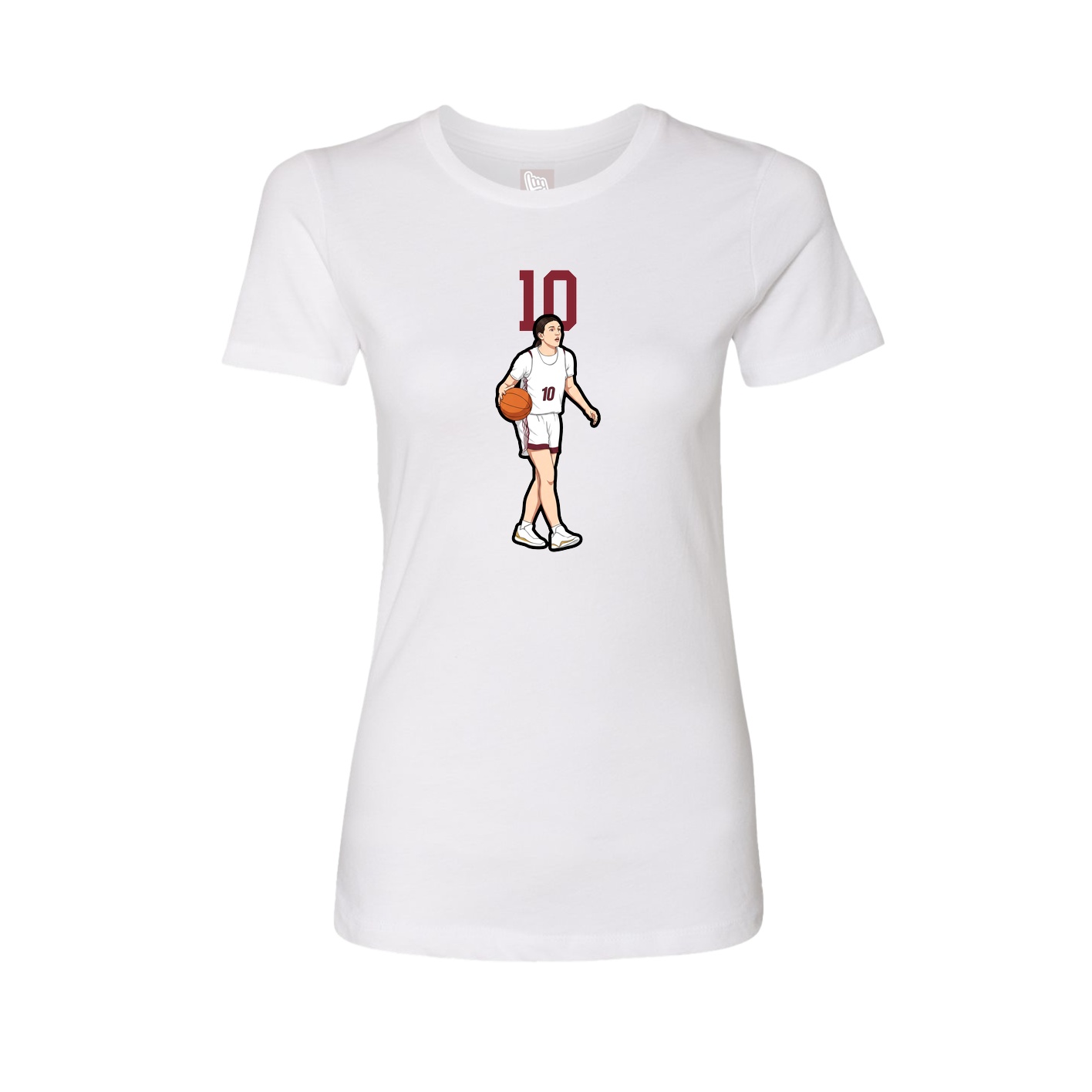 Fitted Women's Tee — Number Top in White