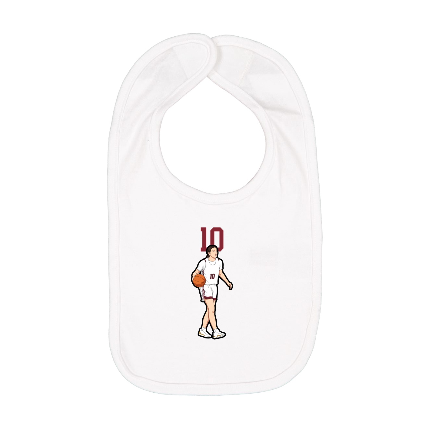 Infant Bib — Number Top in White