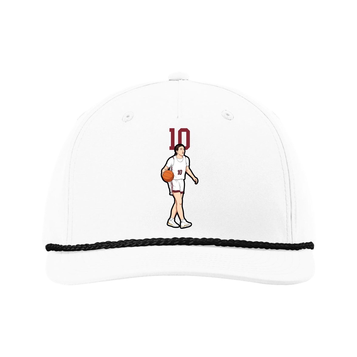 Five-Panel Classic Rope Cap — Number Top in White