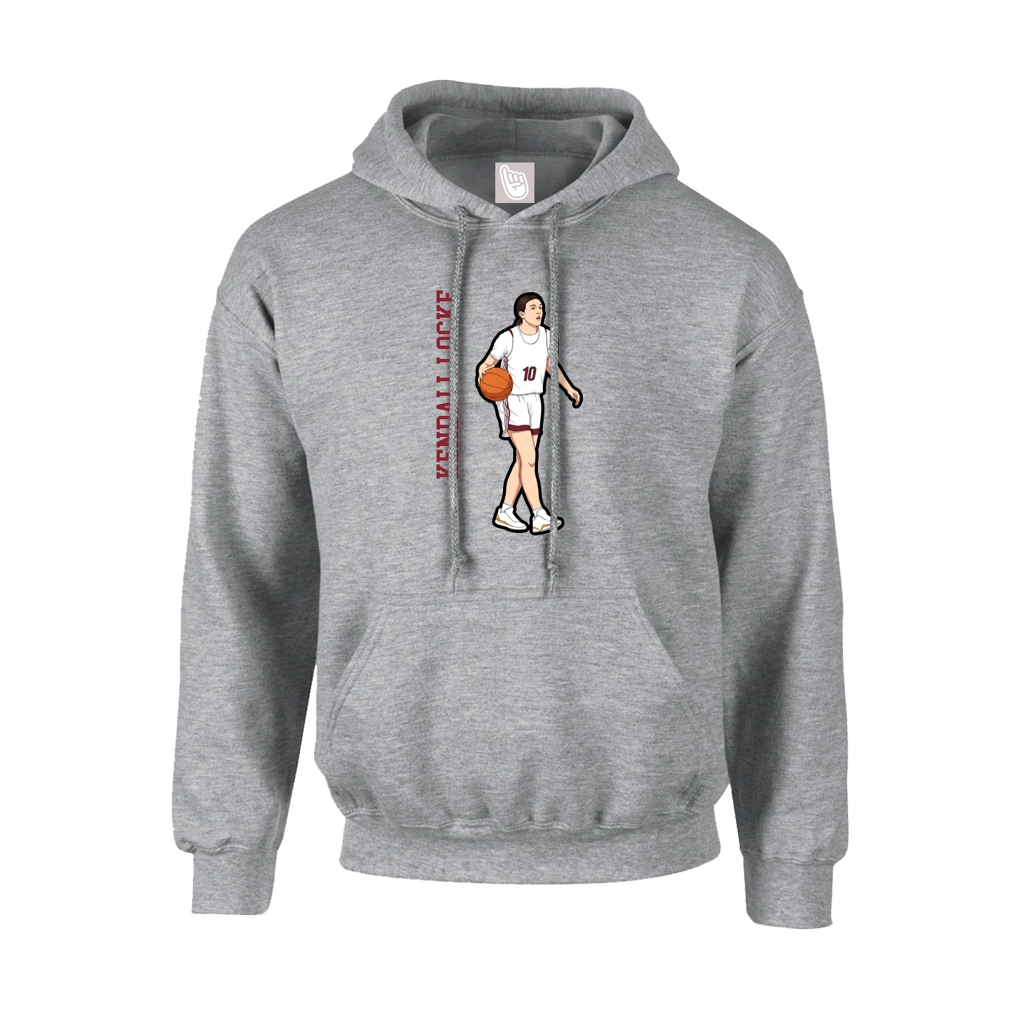 Youth Hoodie — Name Vertical in Grey