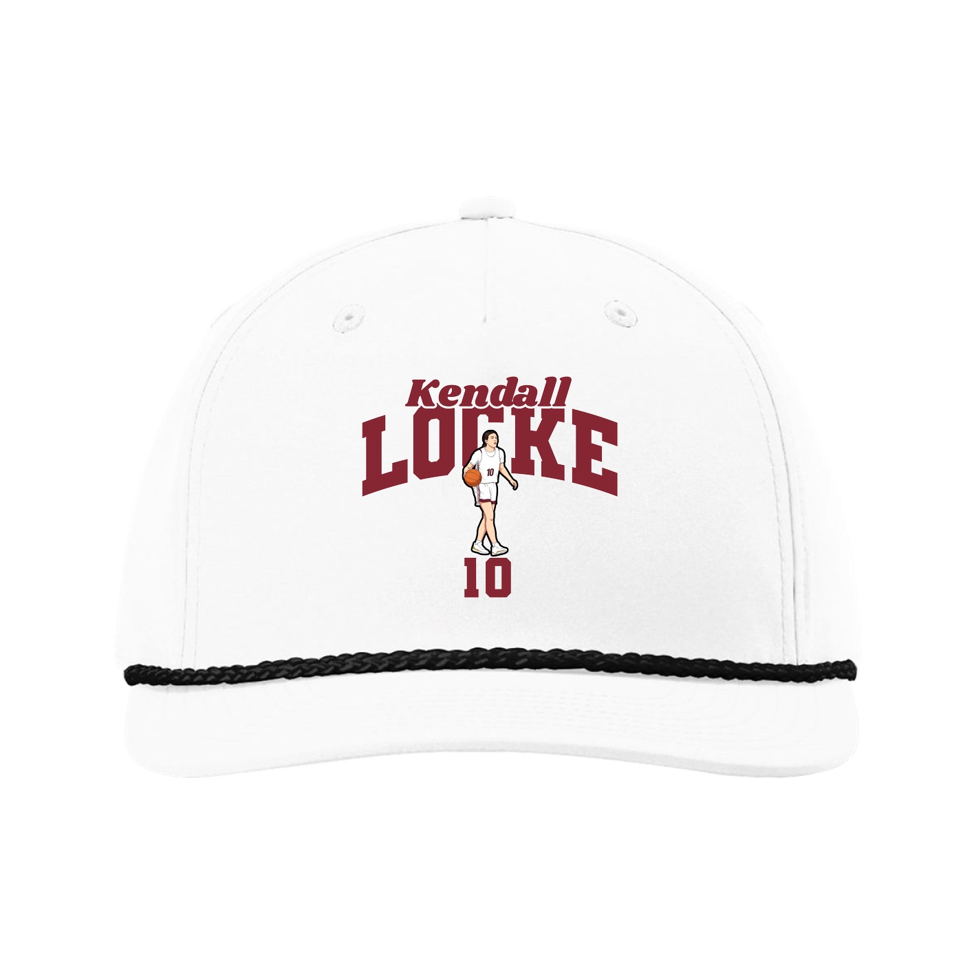 Five-Panel Classic Rope Cap — Signature Arch in White