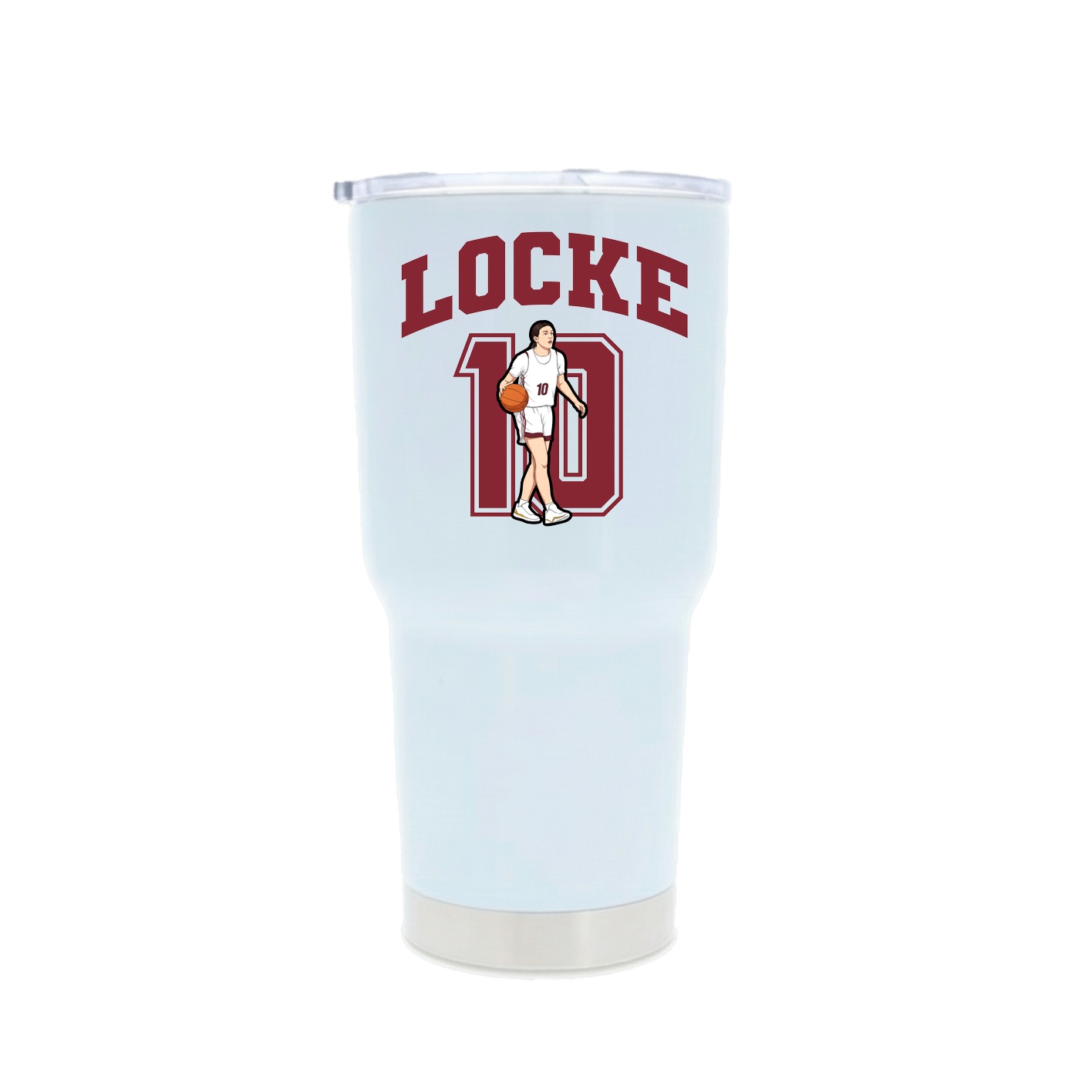 30oz Stainless Steel Tumbler — Number in White