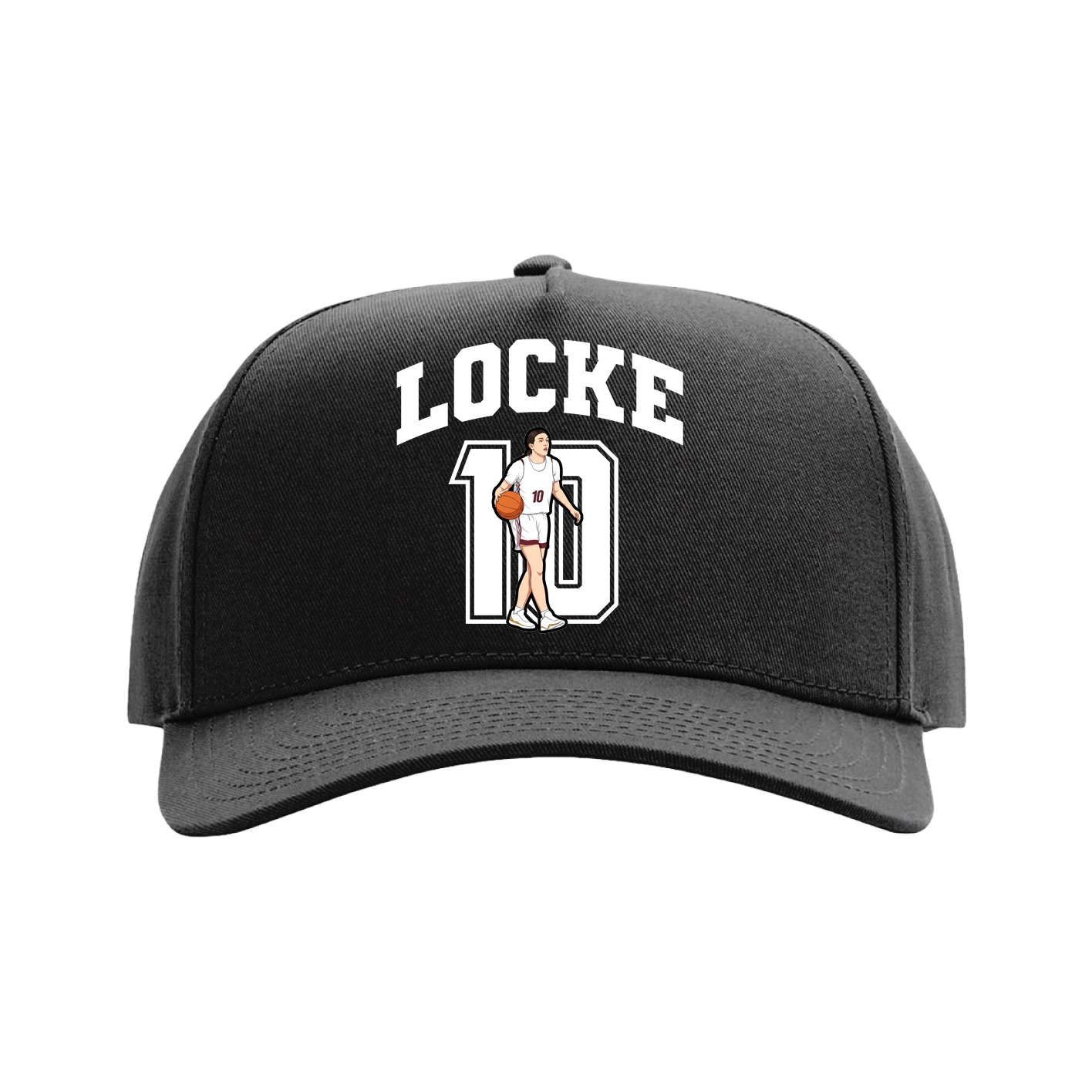 Full Fabric Five-Panel Champ Cap — Number in Black