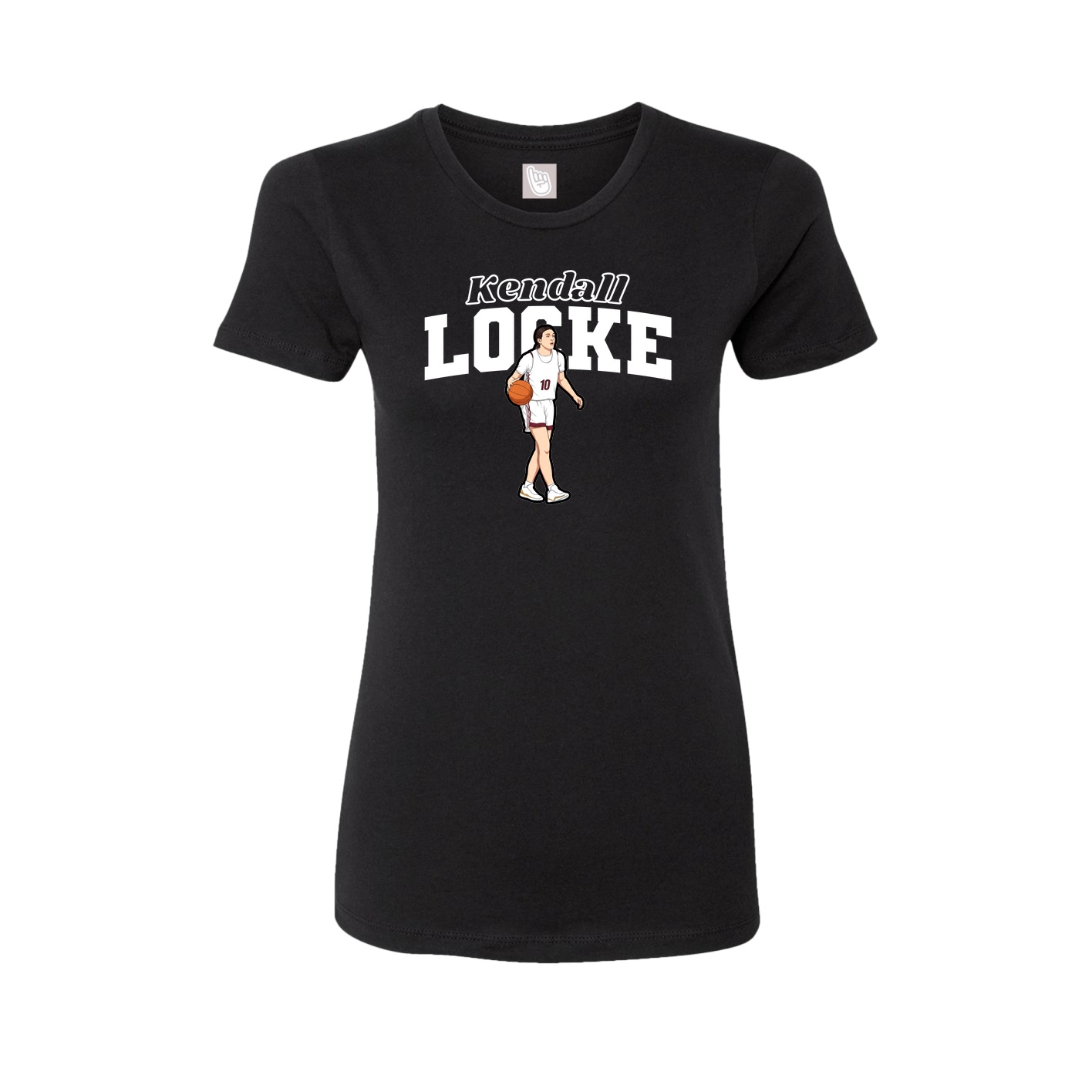 Fitted Women's Tee — Name Arch in Black