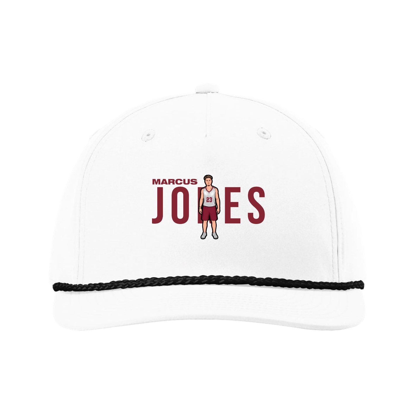 Five-Panel Classic Rope Cap — Player Name in White