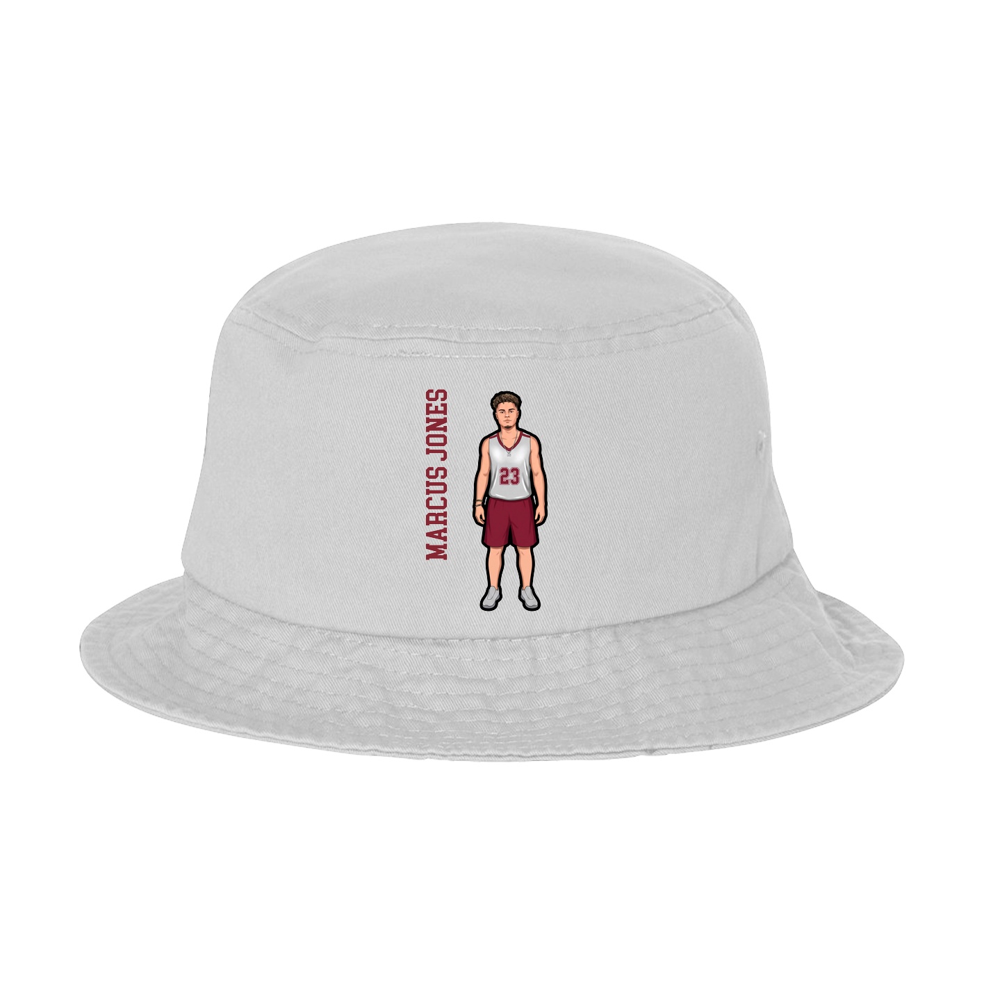 Bucket Cap — Name Vertical in White