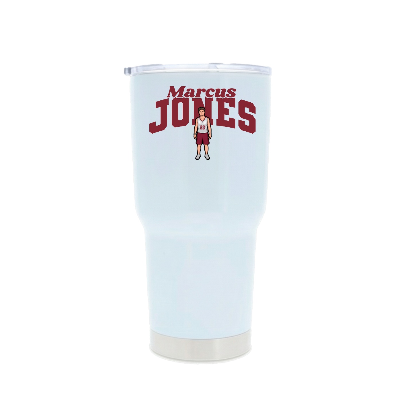 30oz Stainless Steel Tumbler — Signature Arch in White