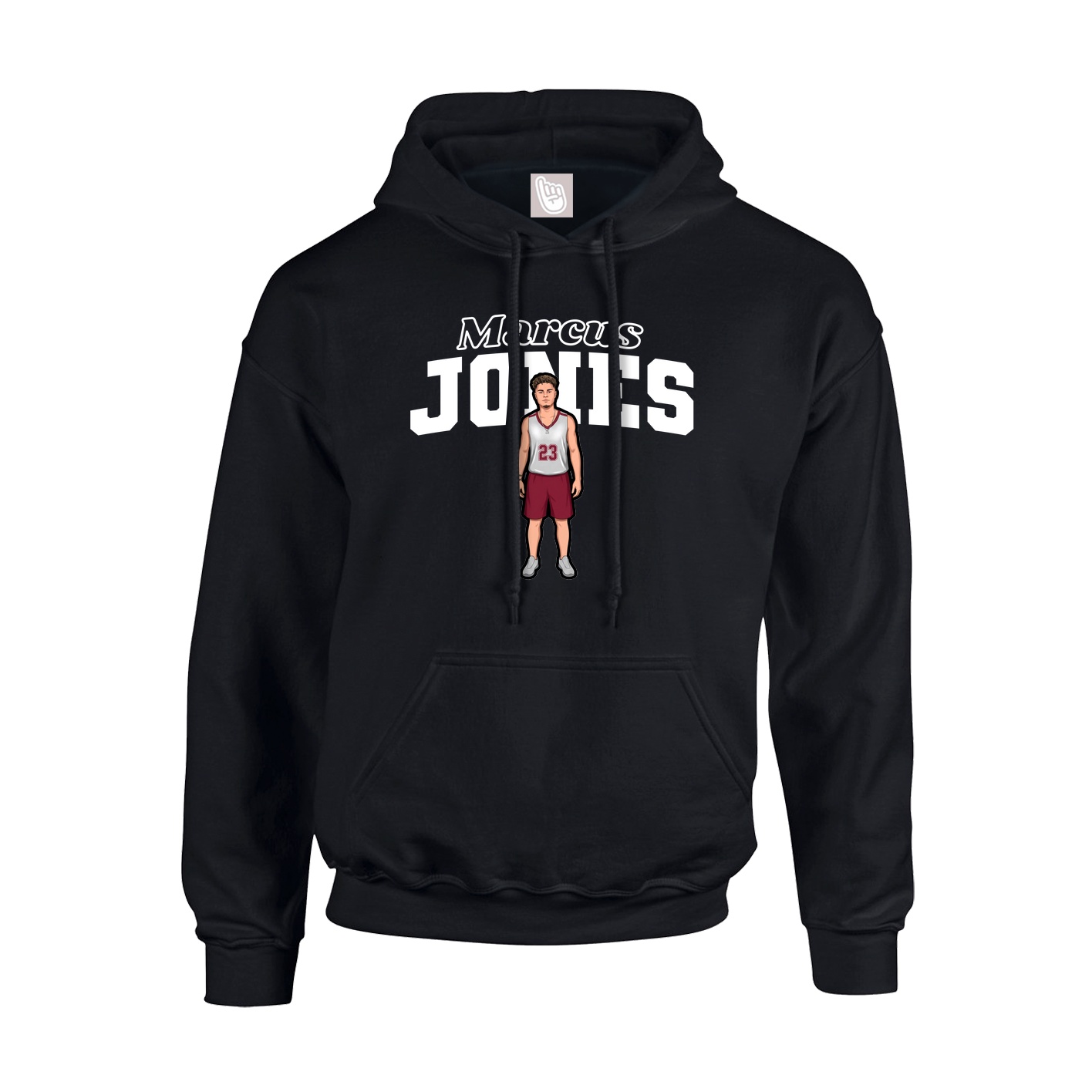 Youth Hoodie — Name Arch in Black