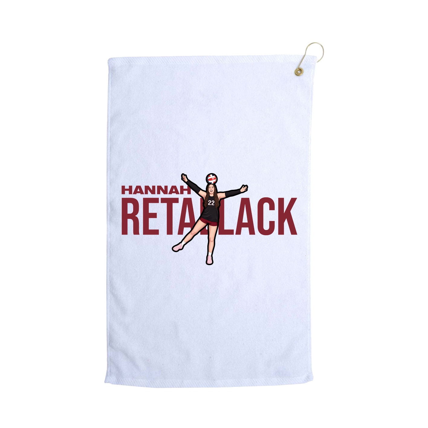 Golf Towel — Player Name in White