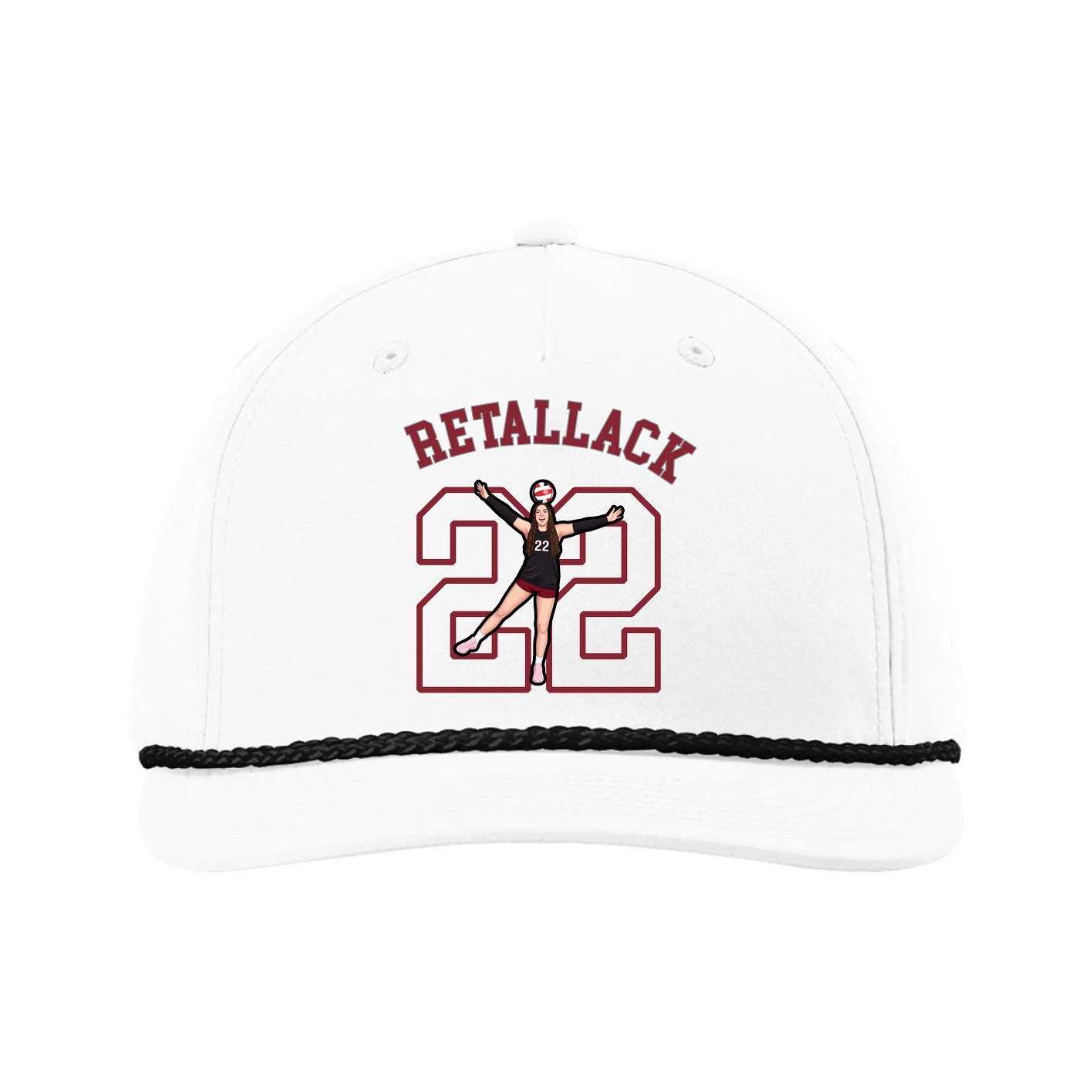 Five-Panel Classic Rope Cap — Shirsey Arch in White