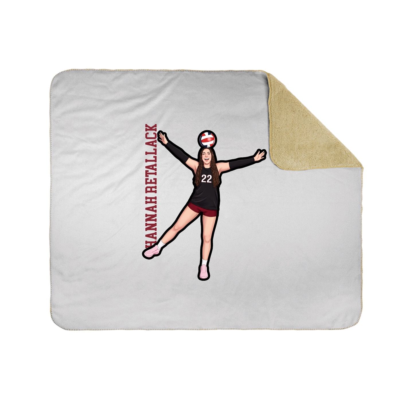 Throw Blanket — Name Vertical in White